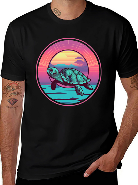 Sea Turtle Sunset Graphic Tee
