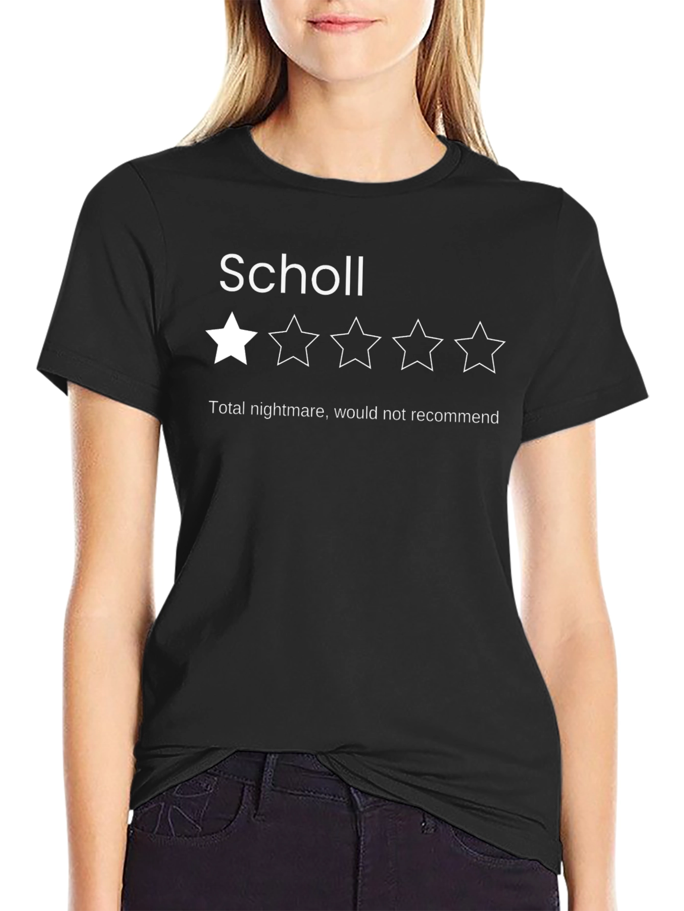Scholl One-Star Review T-Shirt - Funny Sarcastic Tee