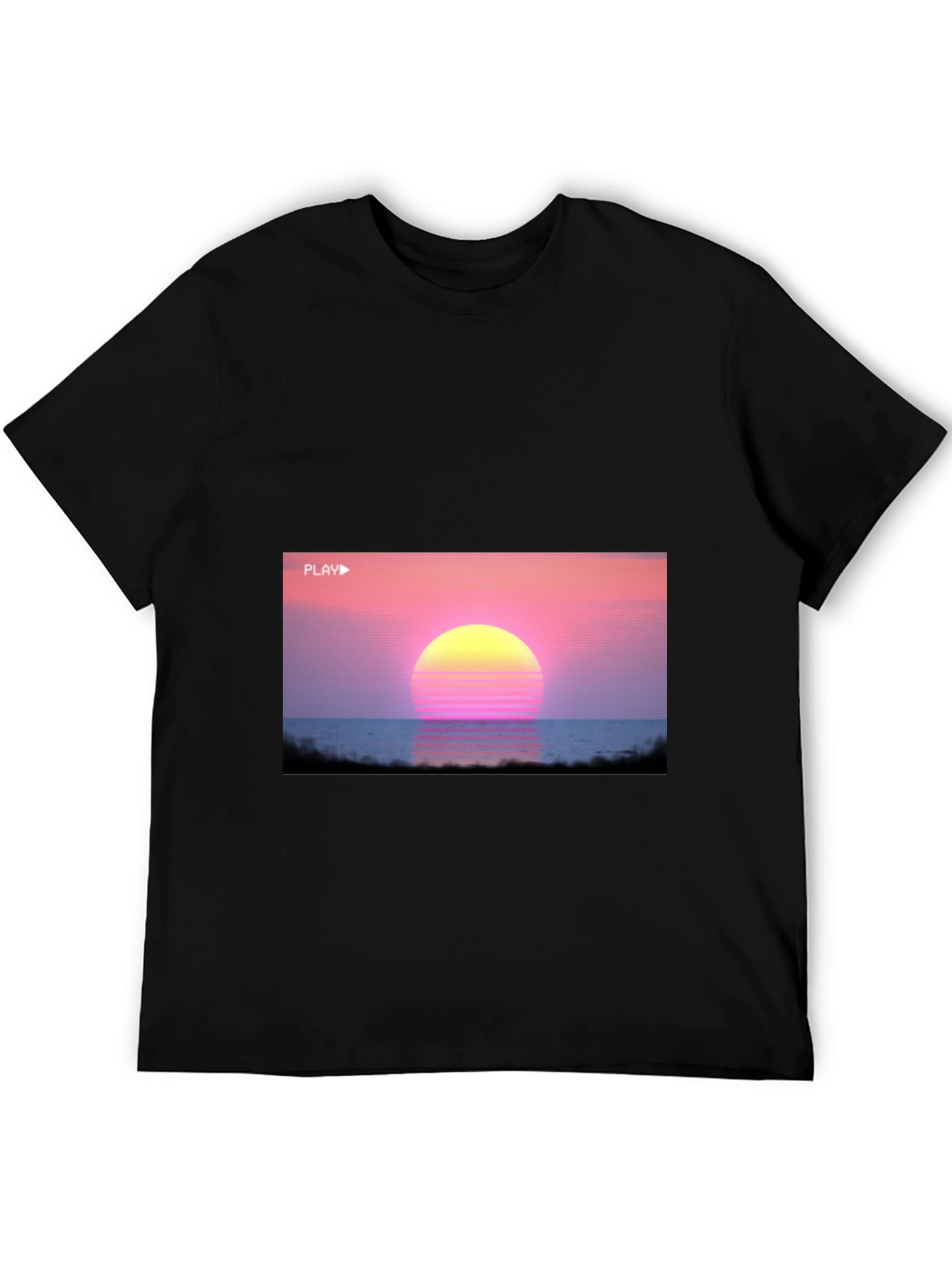 Vaporwave Sunset Graphic Tee - Retro 80s Style