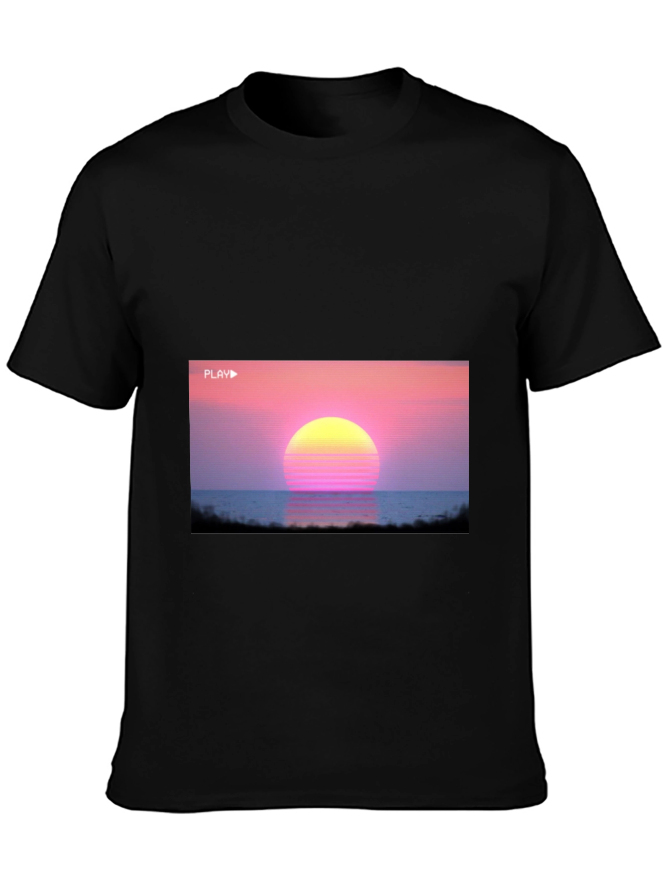Vaporwave Sunset Graphic Tee - Retro 80s Style