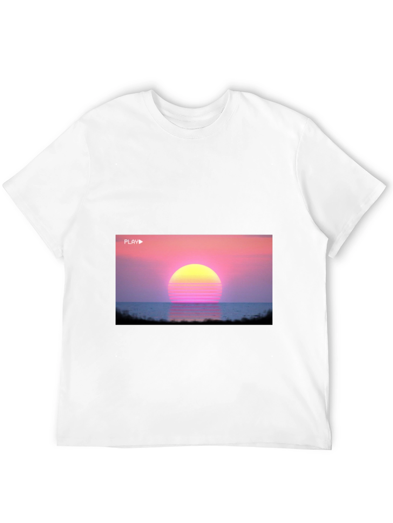 Vaporwave Sunset Graphic Tee - Retro 80s Style