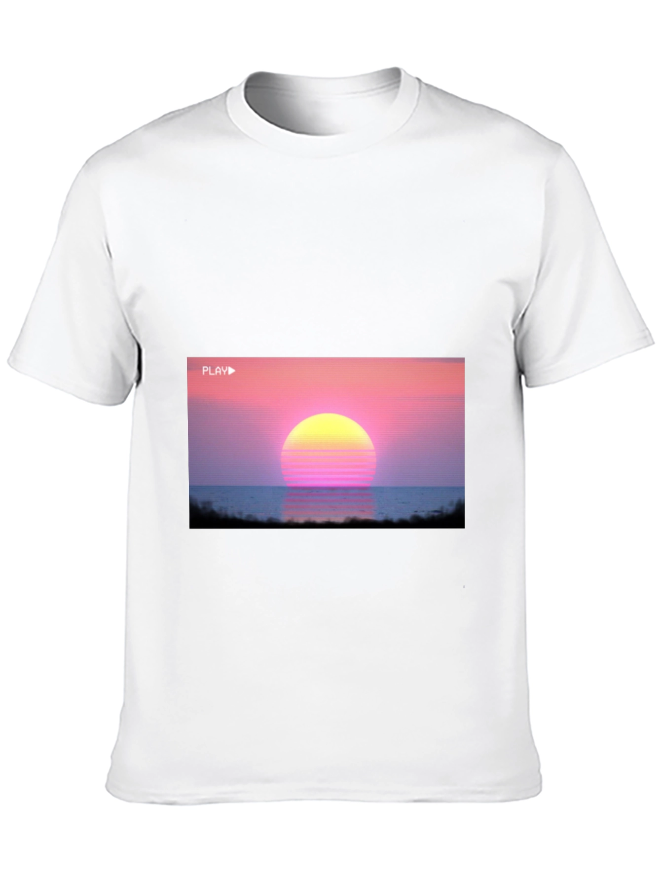 Vaporwave Sunset Graphic Tee - Retro 80s Style