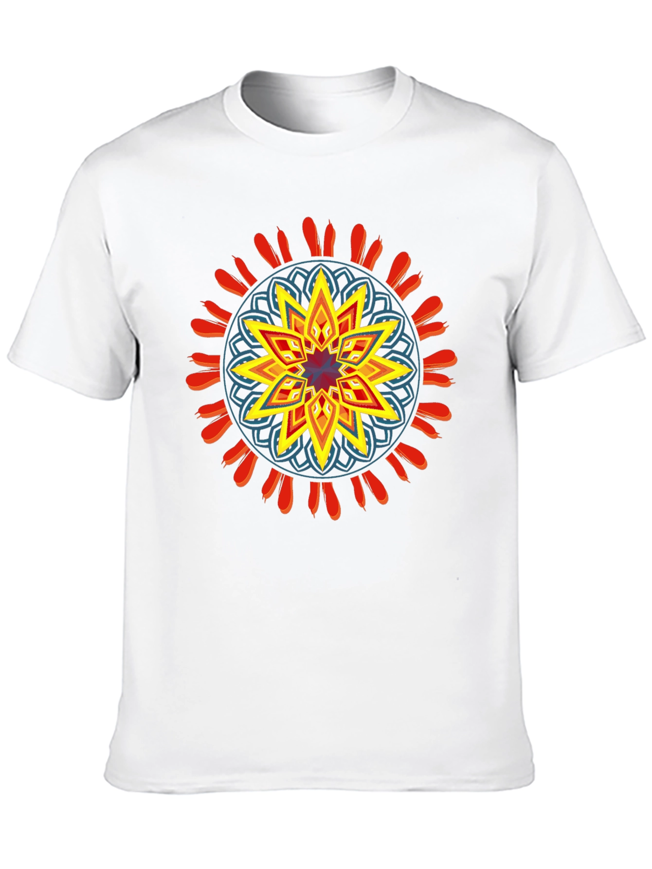 Geometric Mandala Graphic Black Tee