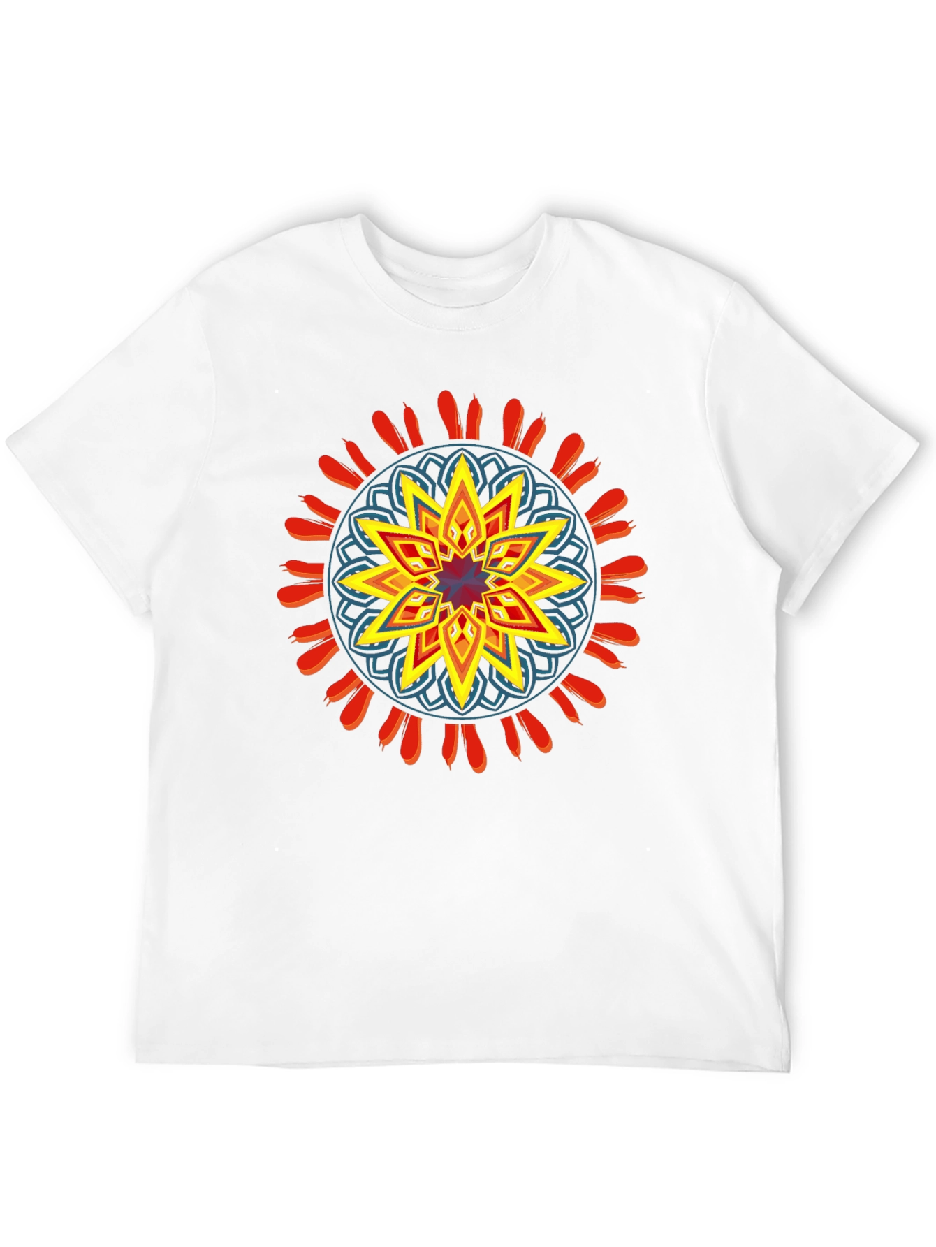 Geometric Mandala Graphic Black Tee