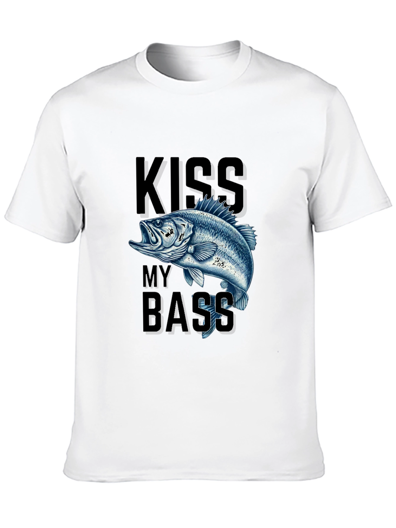 Kiss My Bass Fishing T-Shirt - Black