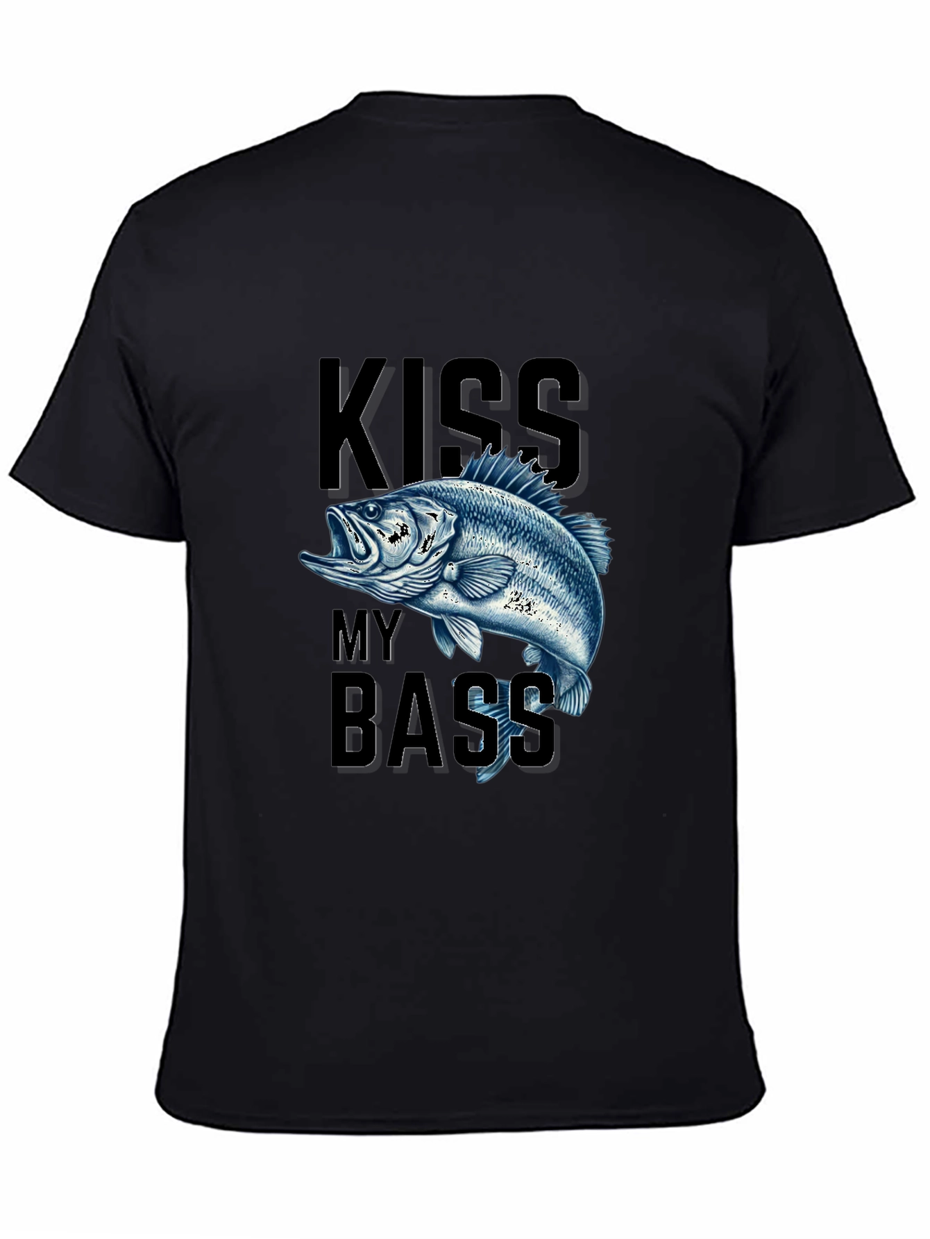 Kiss My Bass Fishing T-Shirt - Black