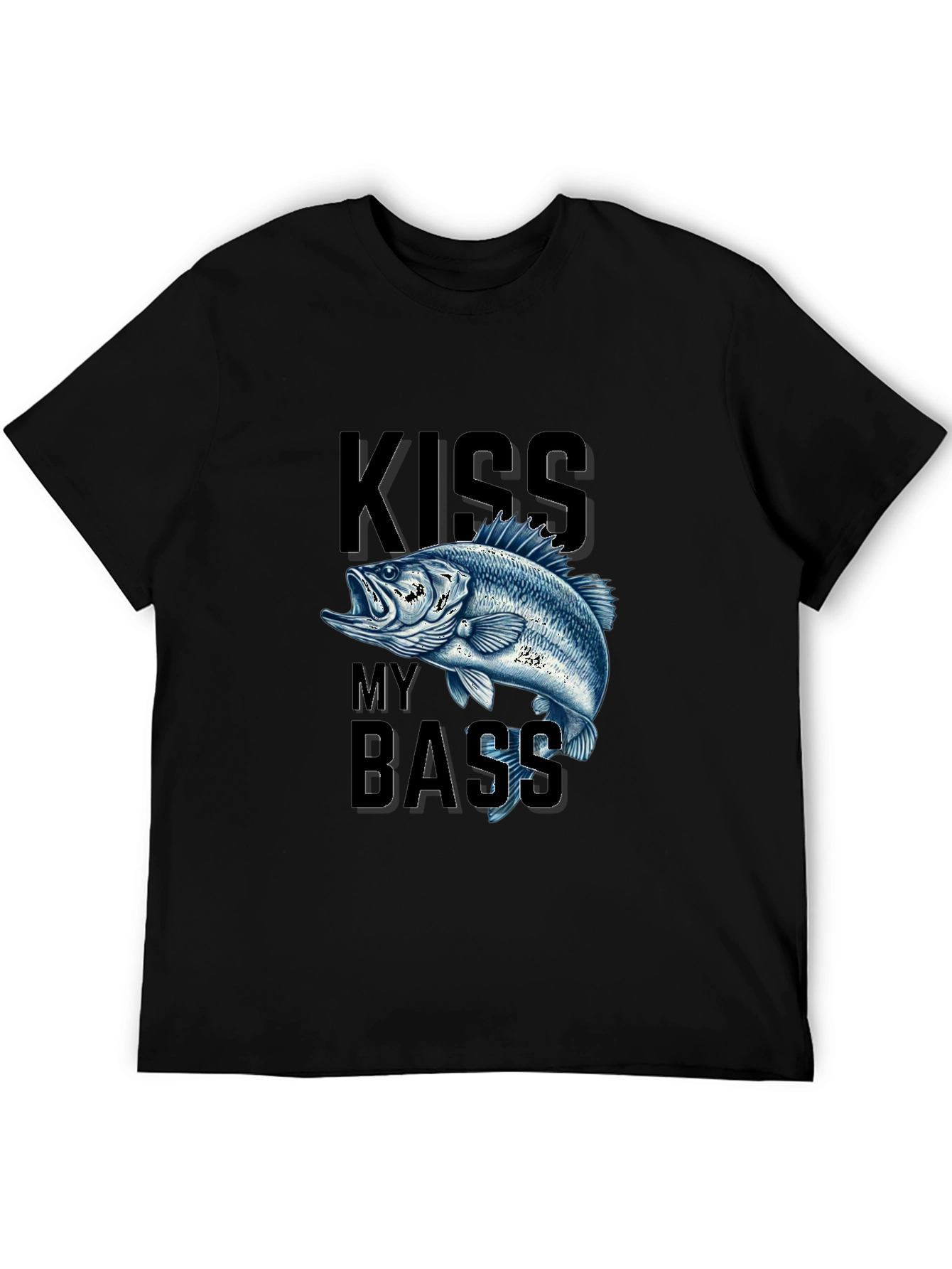 Kiss My Bass Fishing T-Shirt - Black
