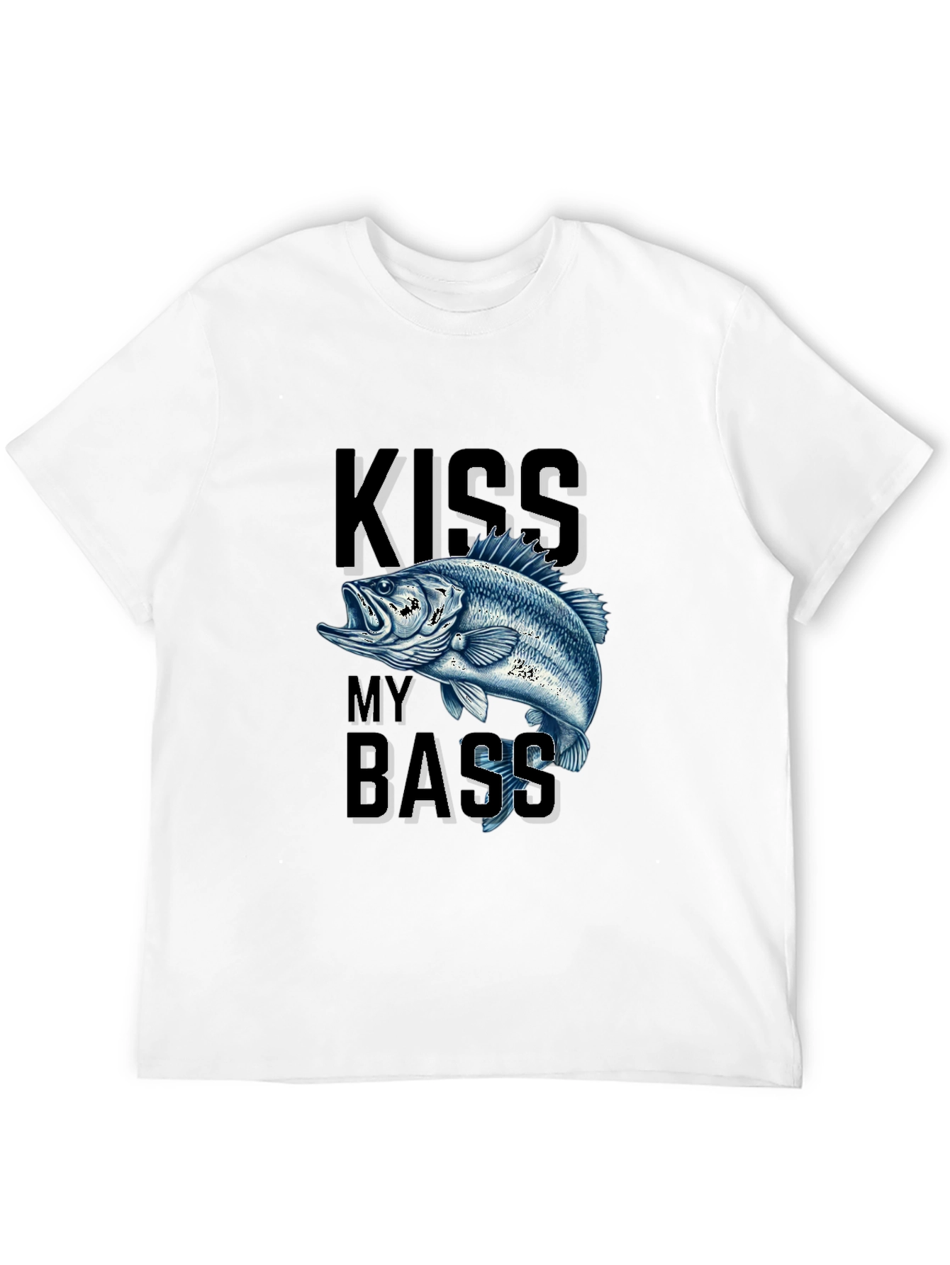 Kiss My Bass Fishing T-Shirt - Black