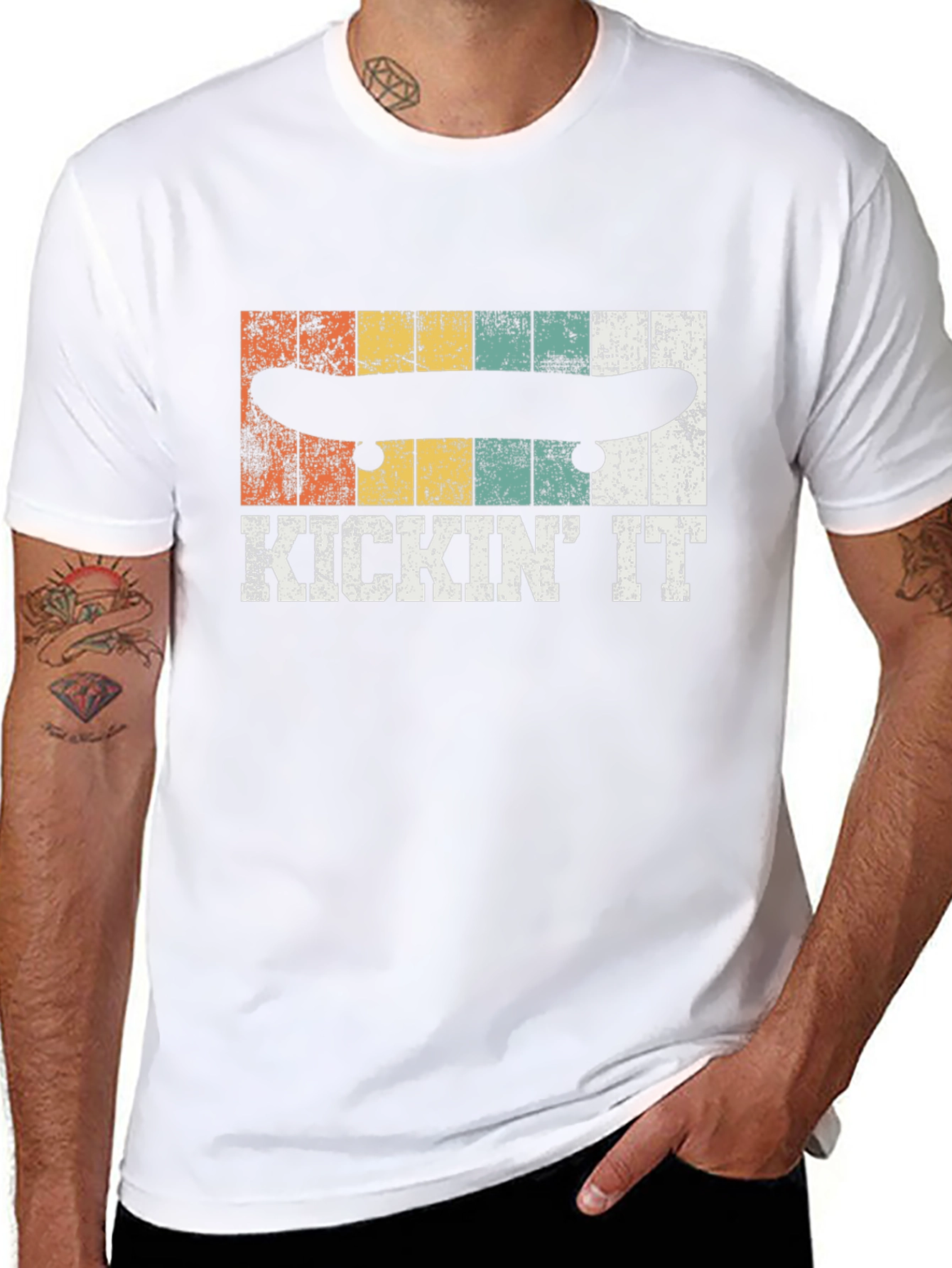 KICKIN IT Skateboarder Graphic Tee