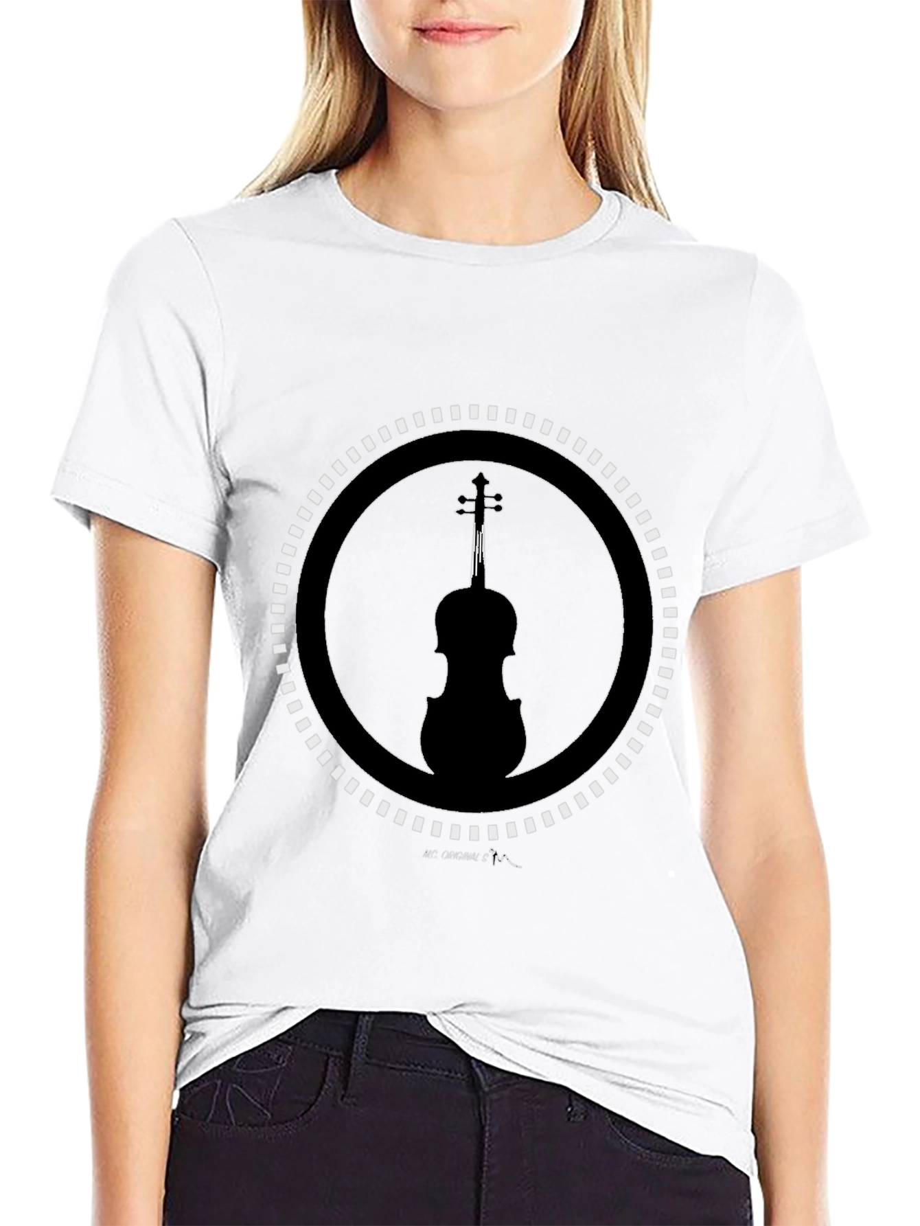 Violin Silhouette Graphic Tee - Stylish Music Lover Shirt
