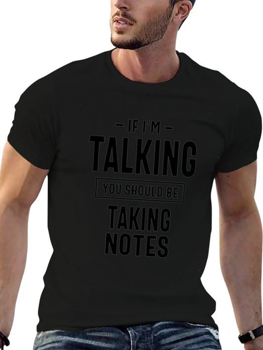 Talking Taking Notes Black Graphic Tee
