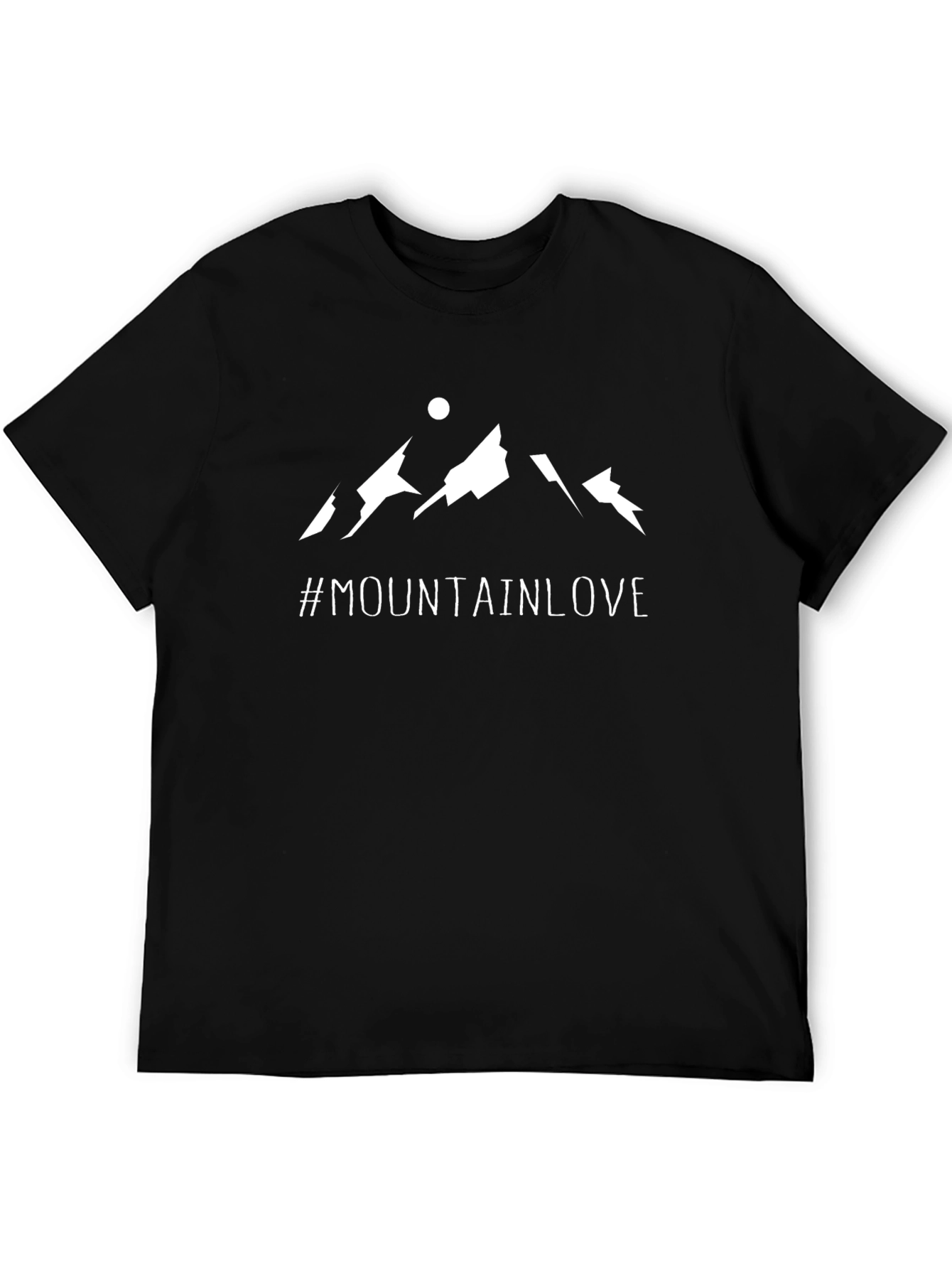Mountain Love Graphic Tee - Black Cotton T-Shirt