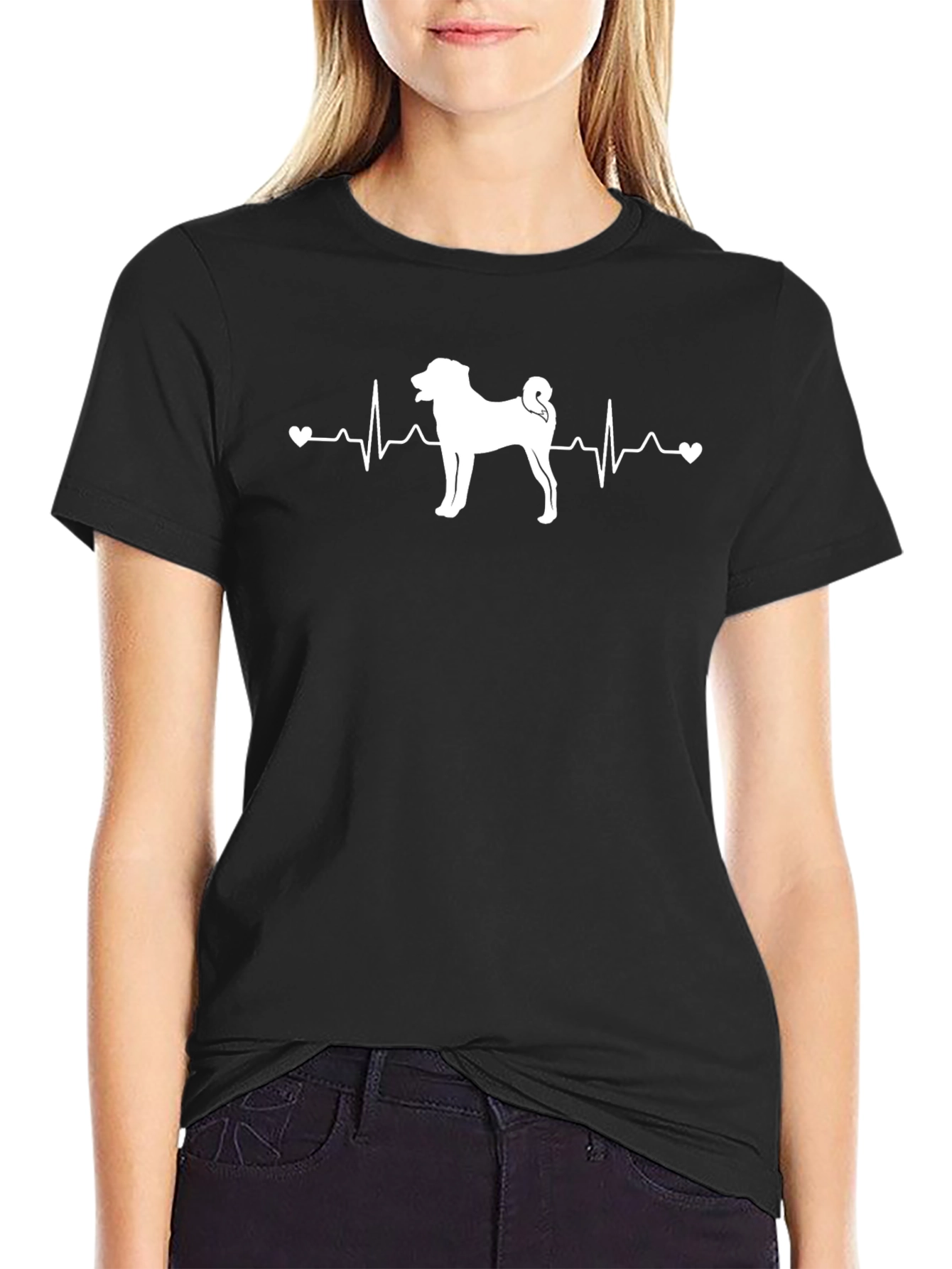 Dog Heartbeat Graphic Tee - Mens Black T-Shirt