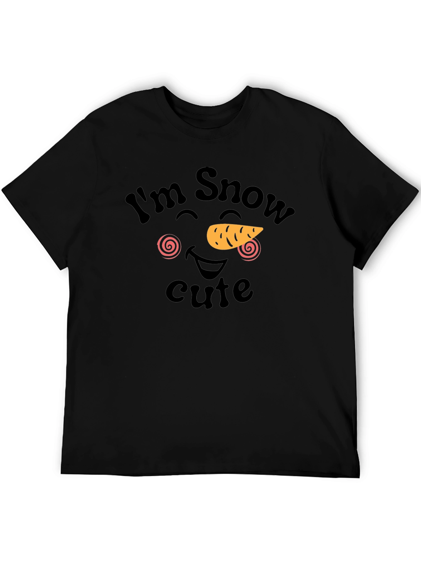Im Snow Cute Black Graphic T-Shirt