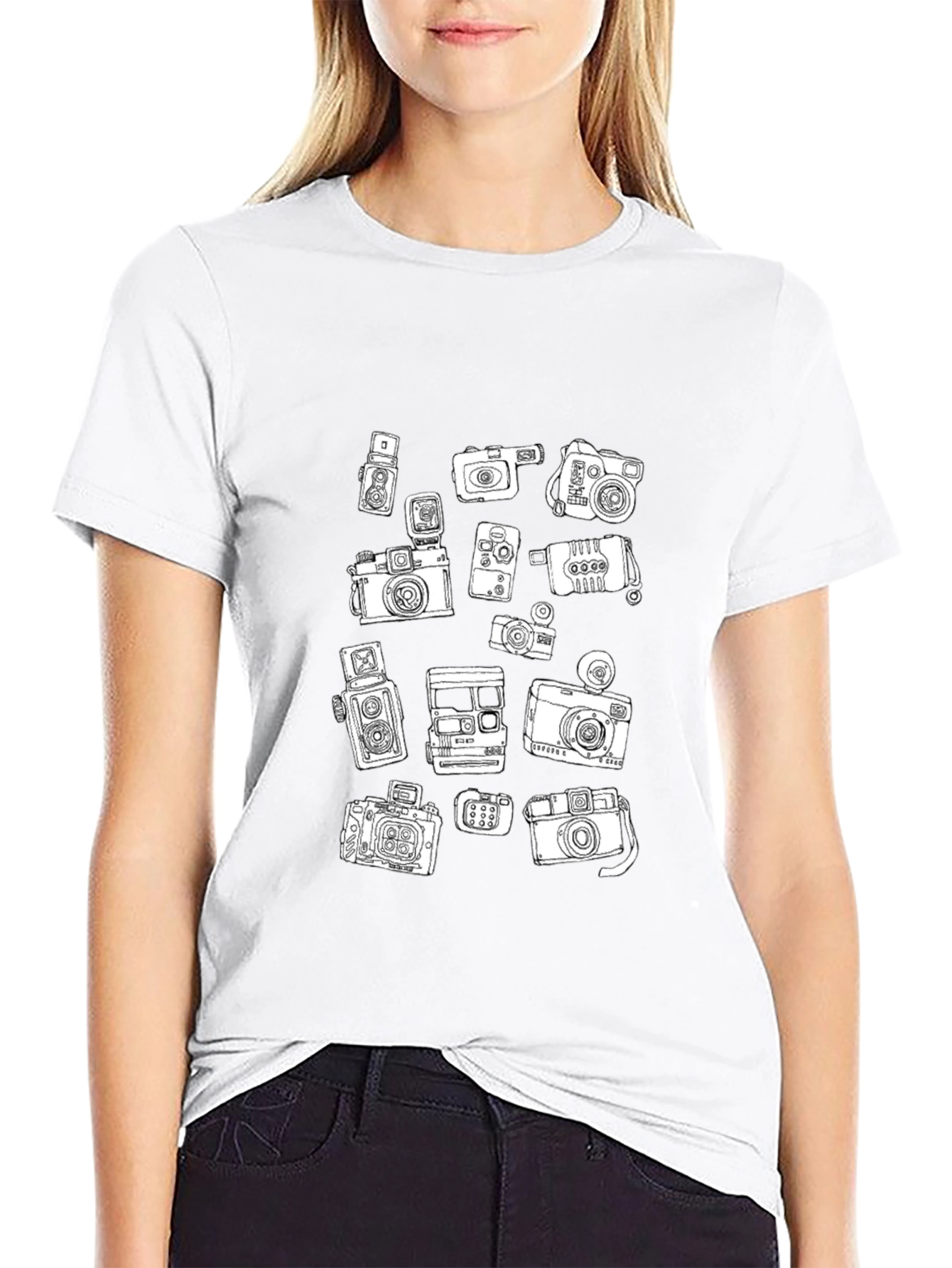 Camera Print Black T-Shirt