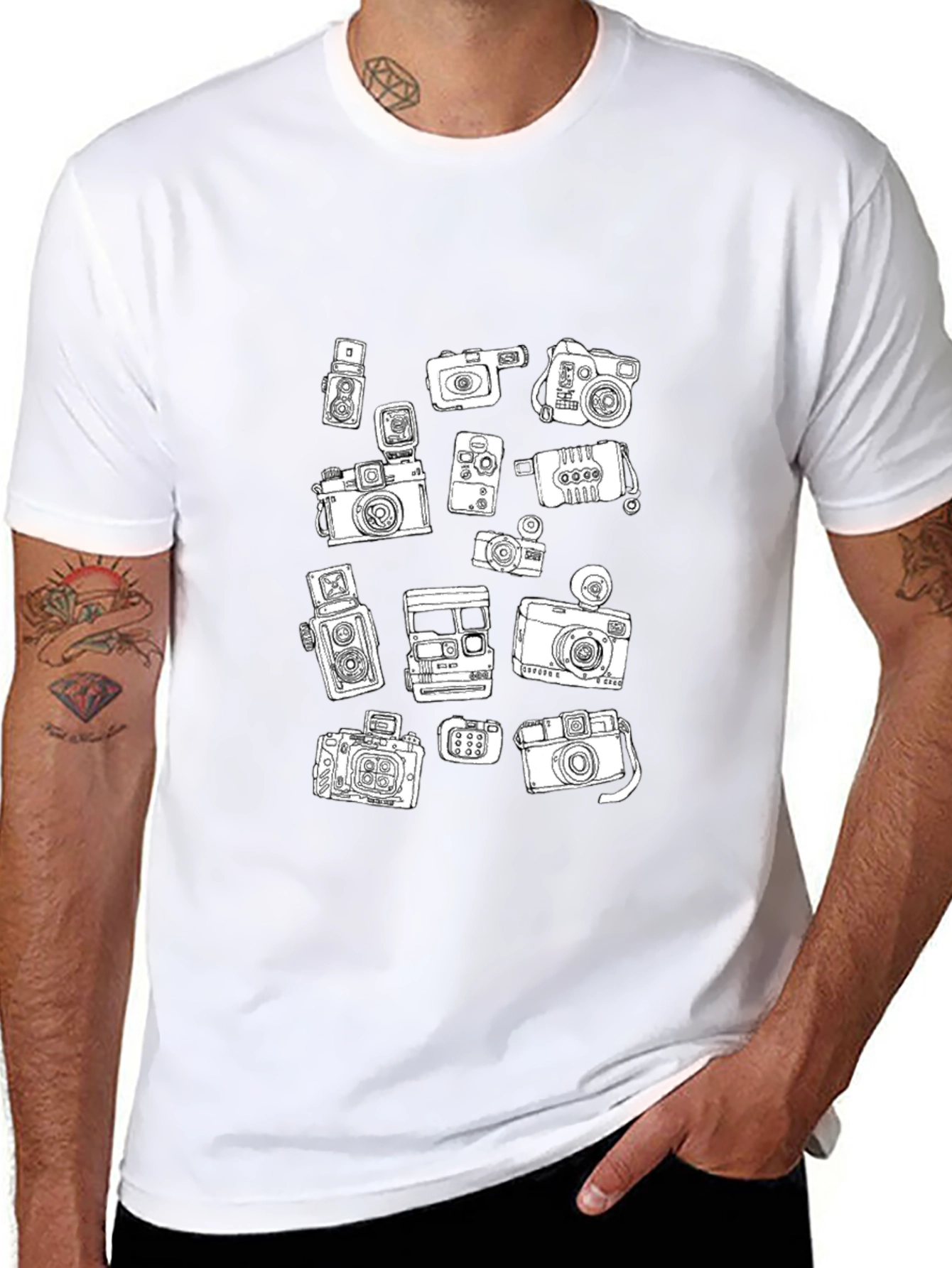 Camera Print Black T-Shirt
