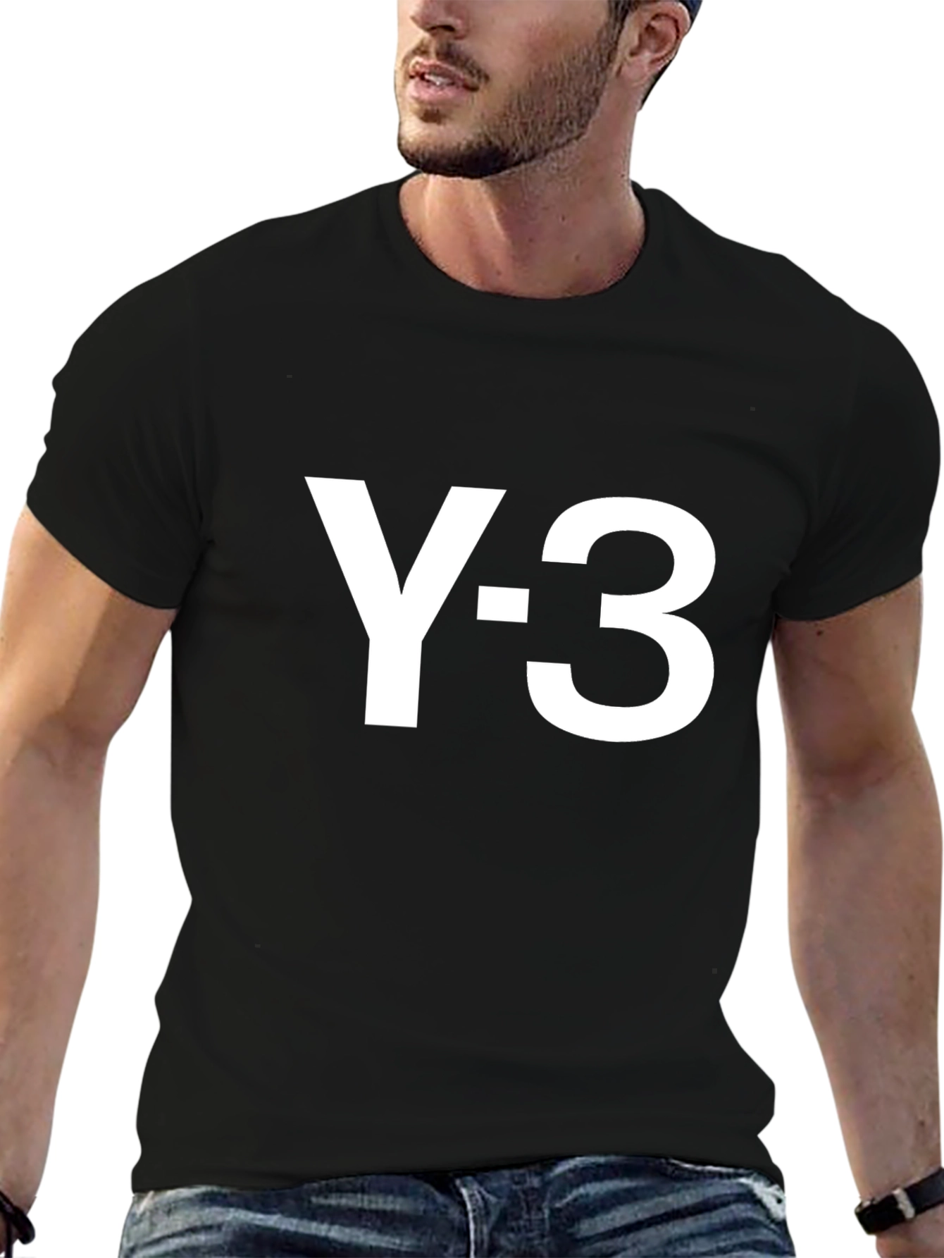 Modern Y-3 Graphic Tee - Black