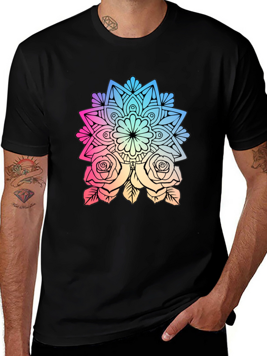 Floral Mandala Graphic Tee - Stylish Comfort