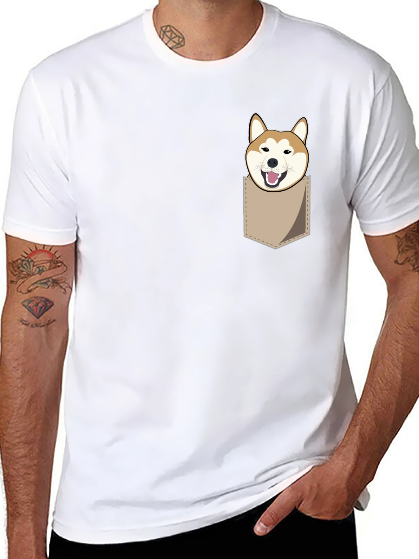 Shiba Inu Pocket T-Shirt - Funny Dog Graphic Tee
