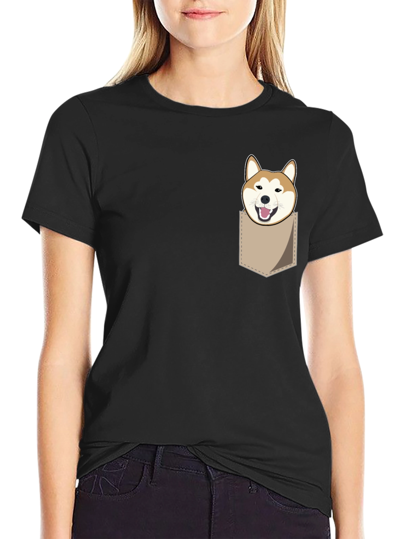 Shiba Inu Pocket T-Shirt - Funny Dog Graphic Tee