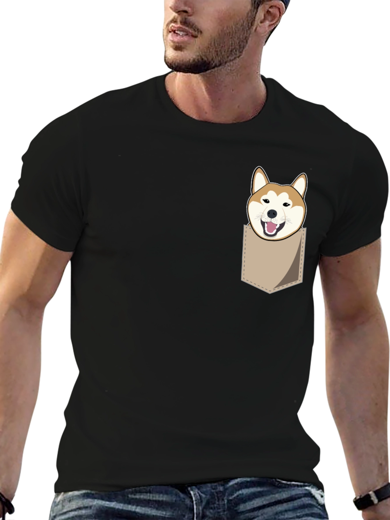 Shiba Inu Pocket T-Shirt - Funny Dog Graphic Tee