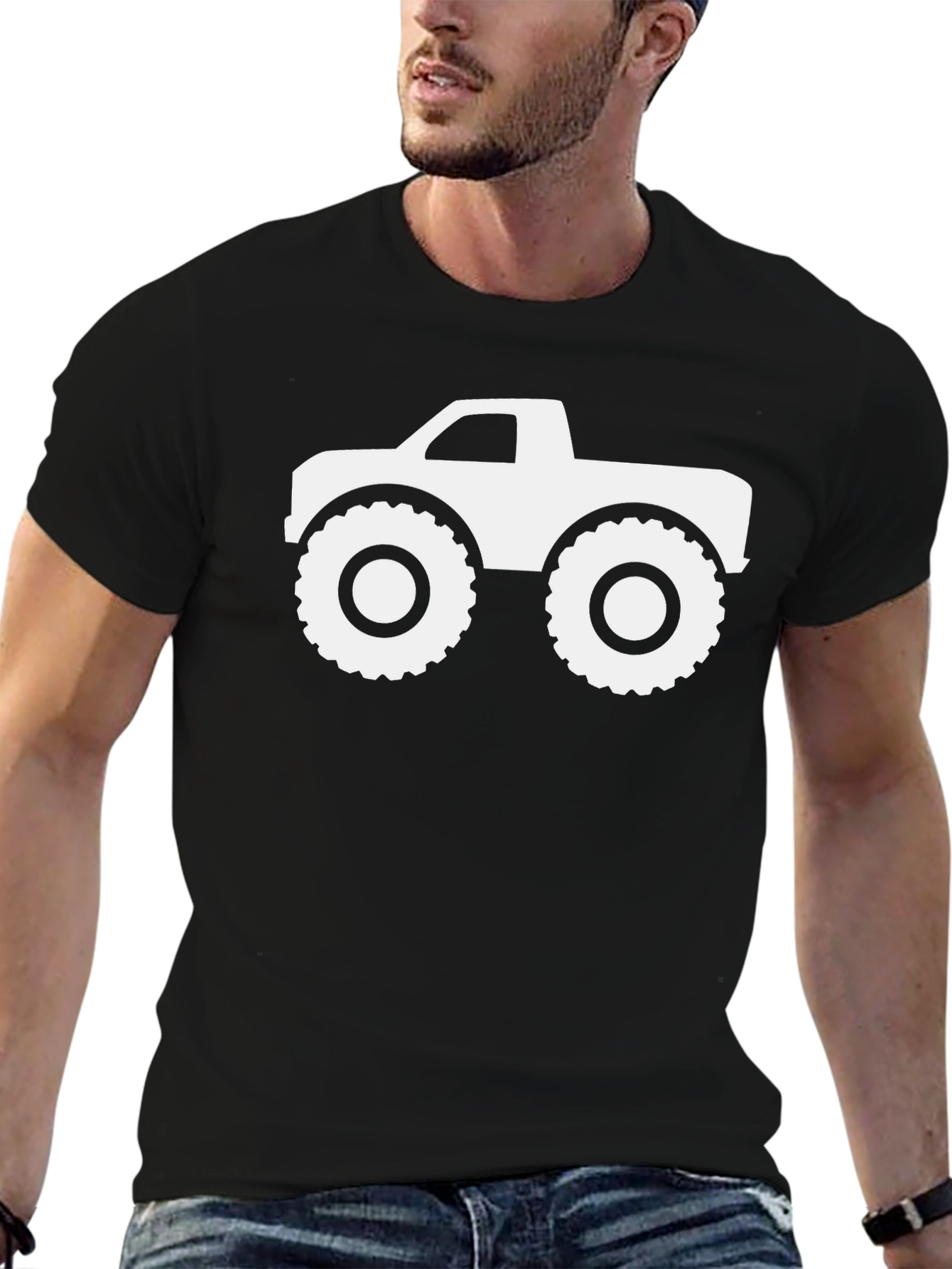 Monster Truck Graphic Tee - Cool Black Cotton Shirt