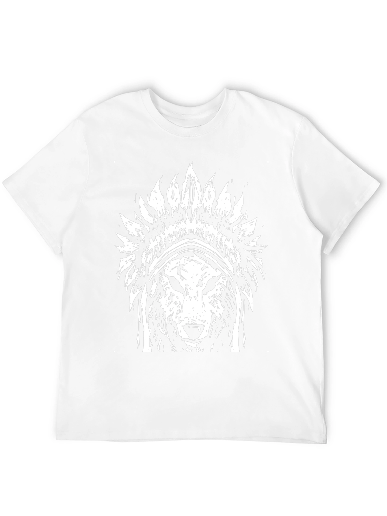 Wolf Headdress Graphic T-Shirt - Black