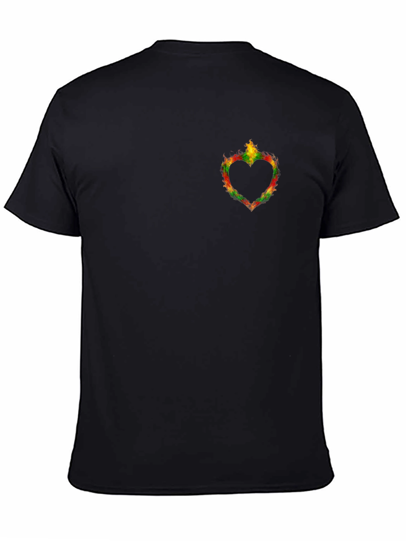 Heart Flame Graphic Black T-Shirt