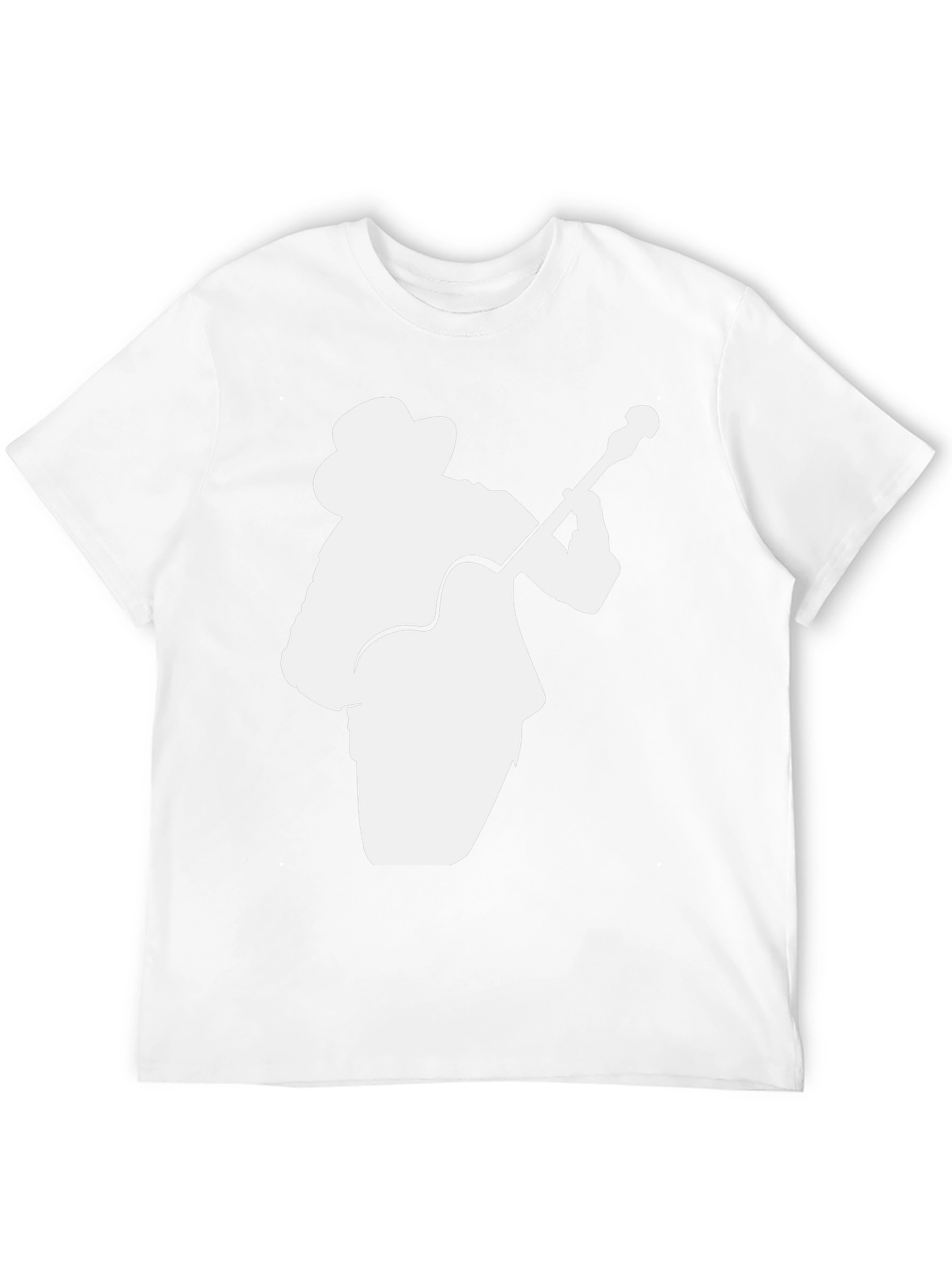 Black T-Shirt with Guitar Player Silhouette