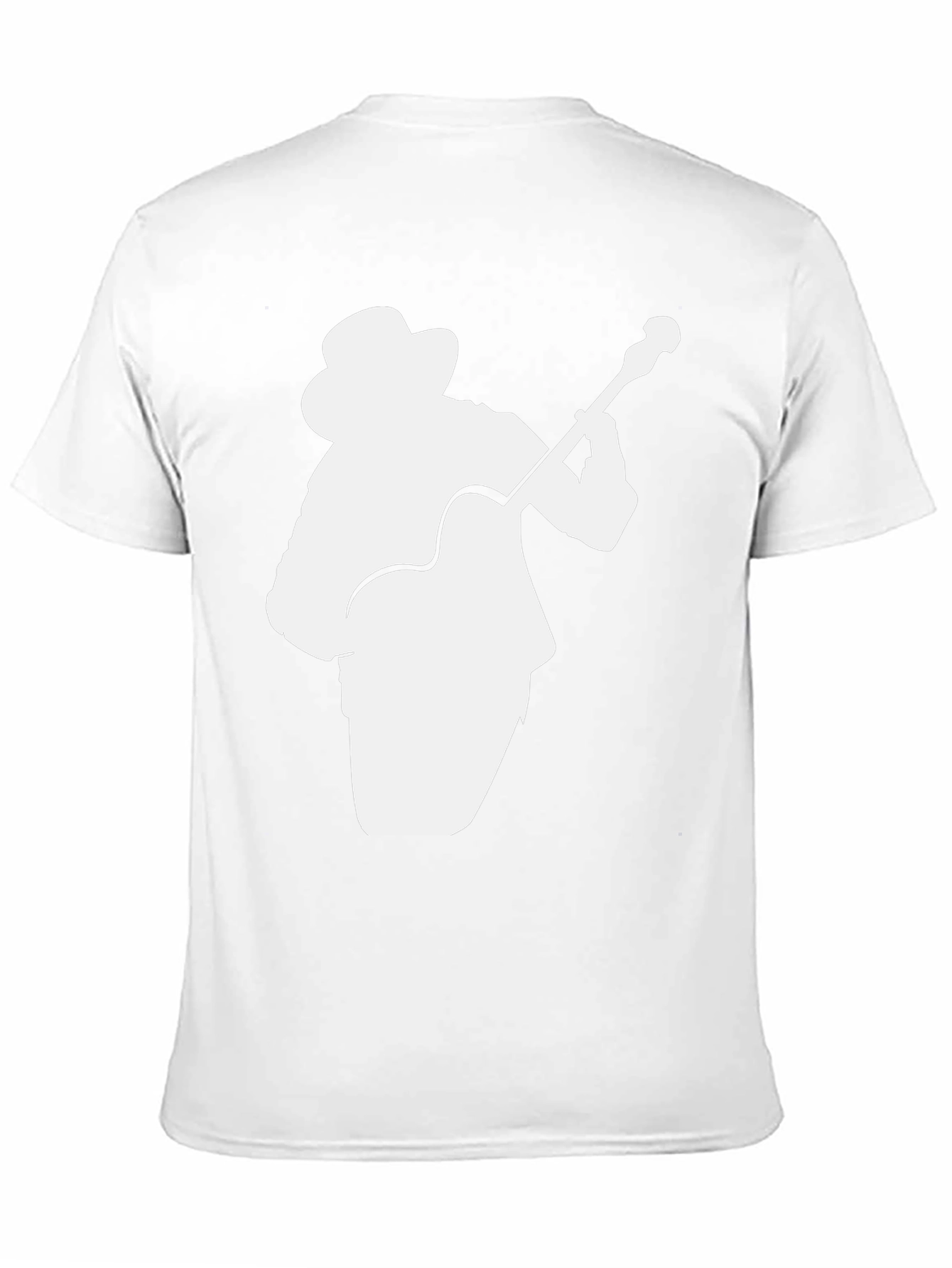 Black T-Shirt with Guitar Player Silhouette