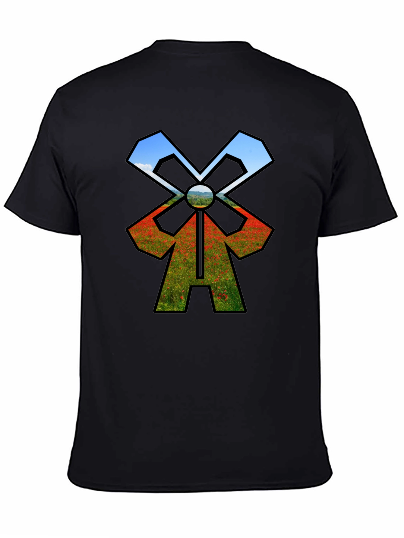 Nature Windmill T-Shirt - Black Unique Design