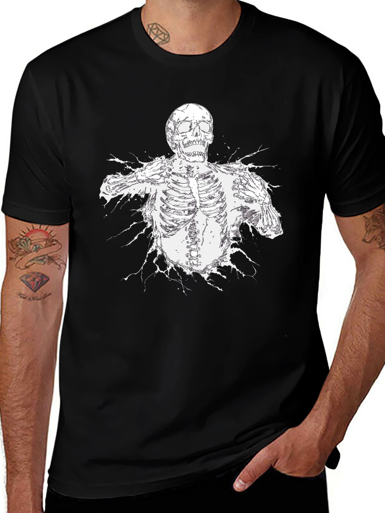 Skeleton Graphic Black T-Shirt