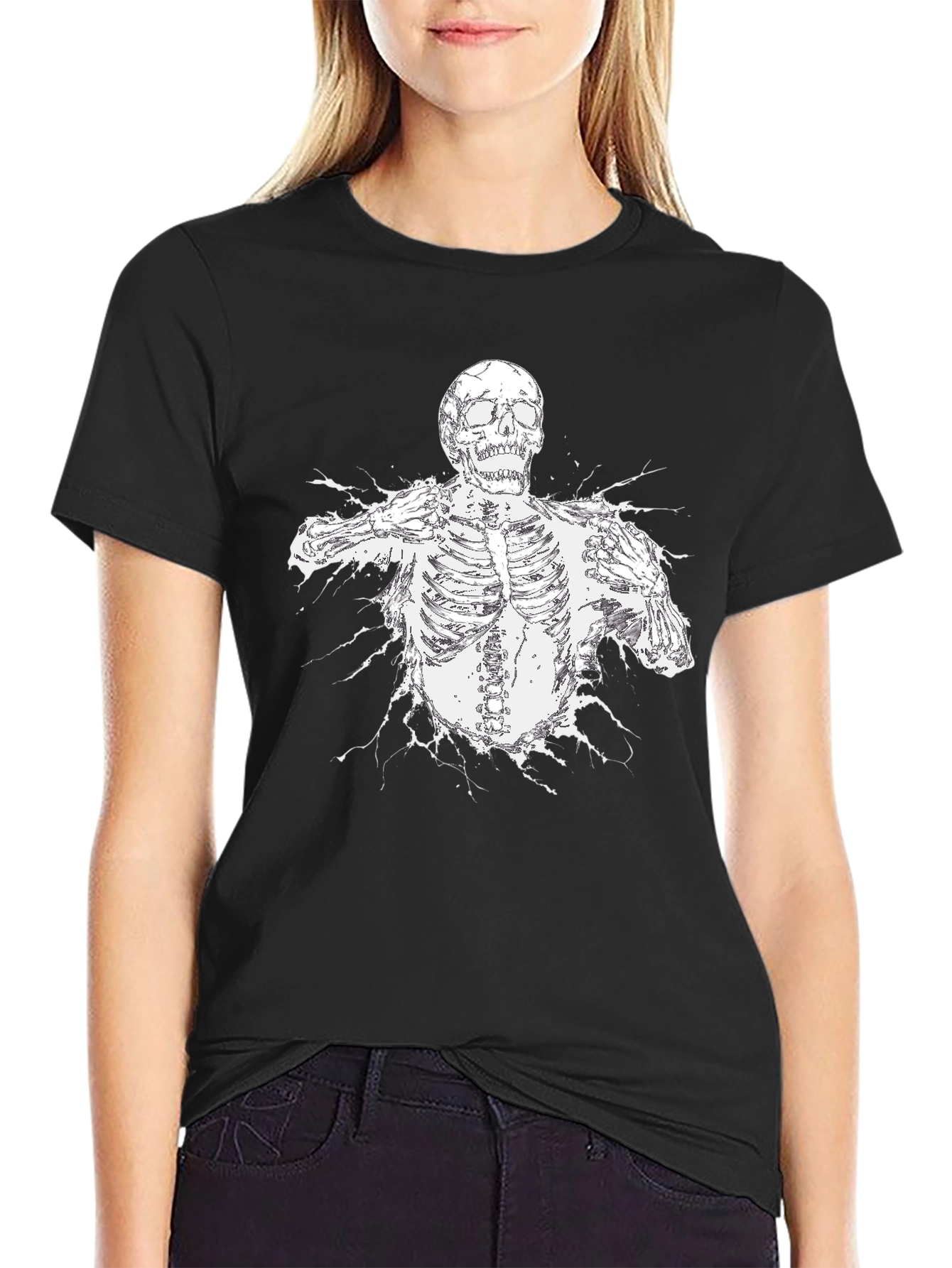 Skeleton Graphic Black T-Shirt