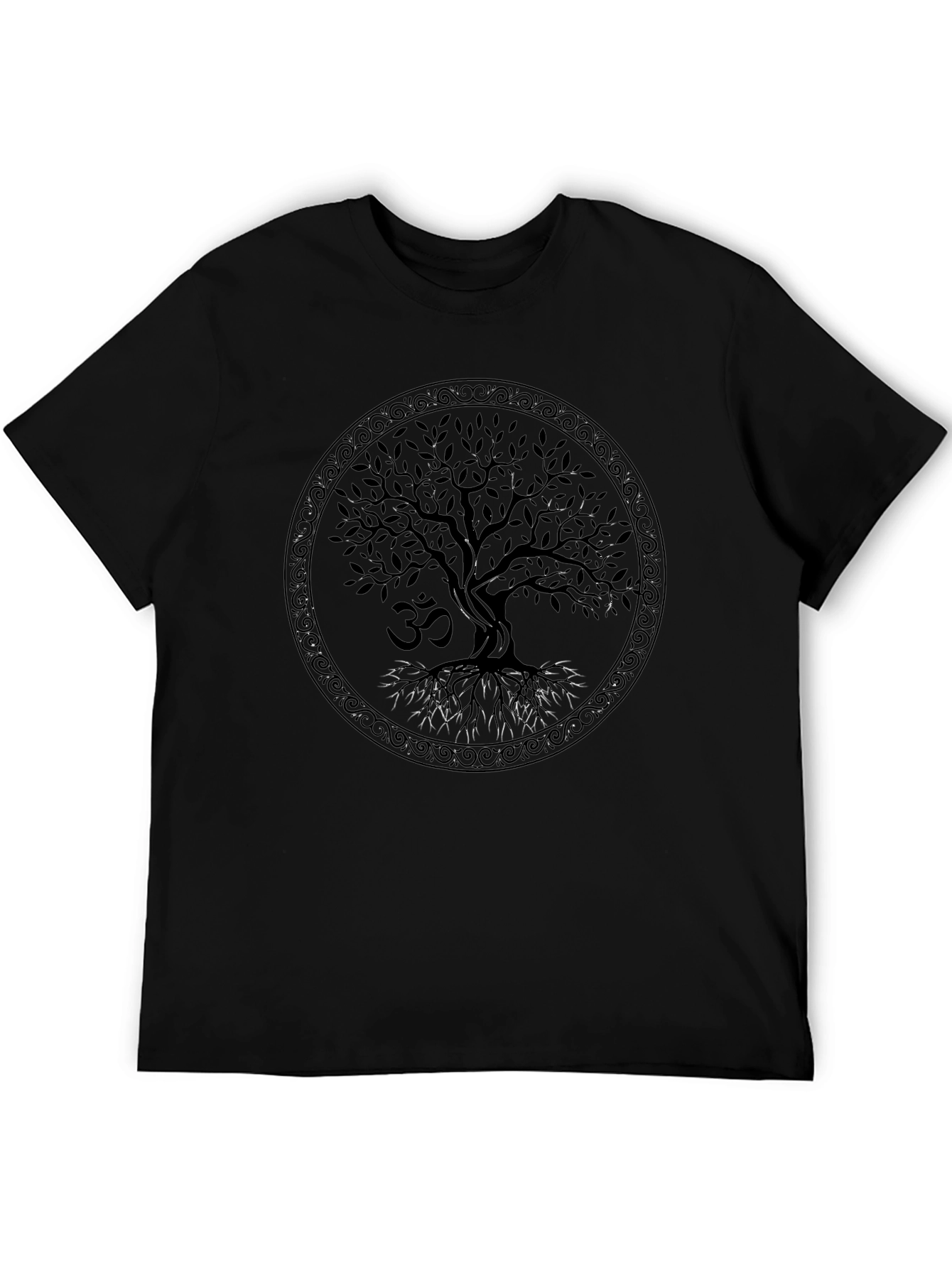 Tree of Life Om Symbol Black T-Shirt