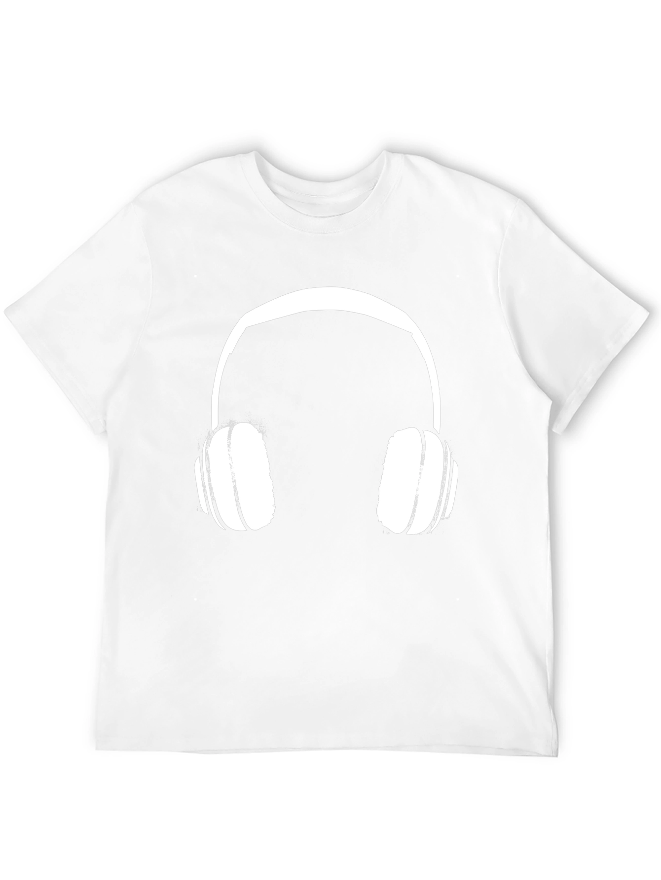 Headphone Graphic Tee - Black Cotton Casual Shirt