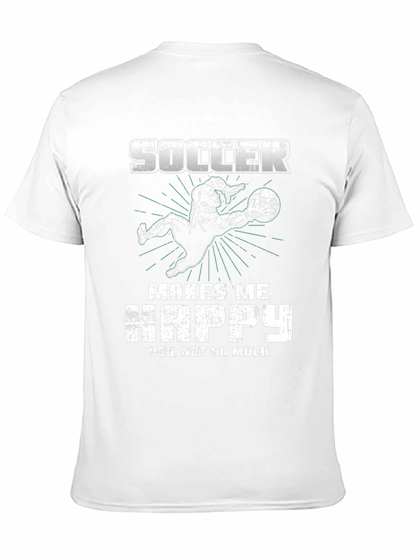 Soccer Makes Me Happy Black Graphic T-Shirt