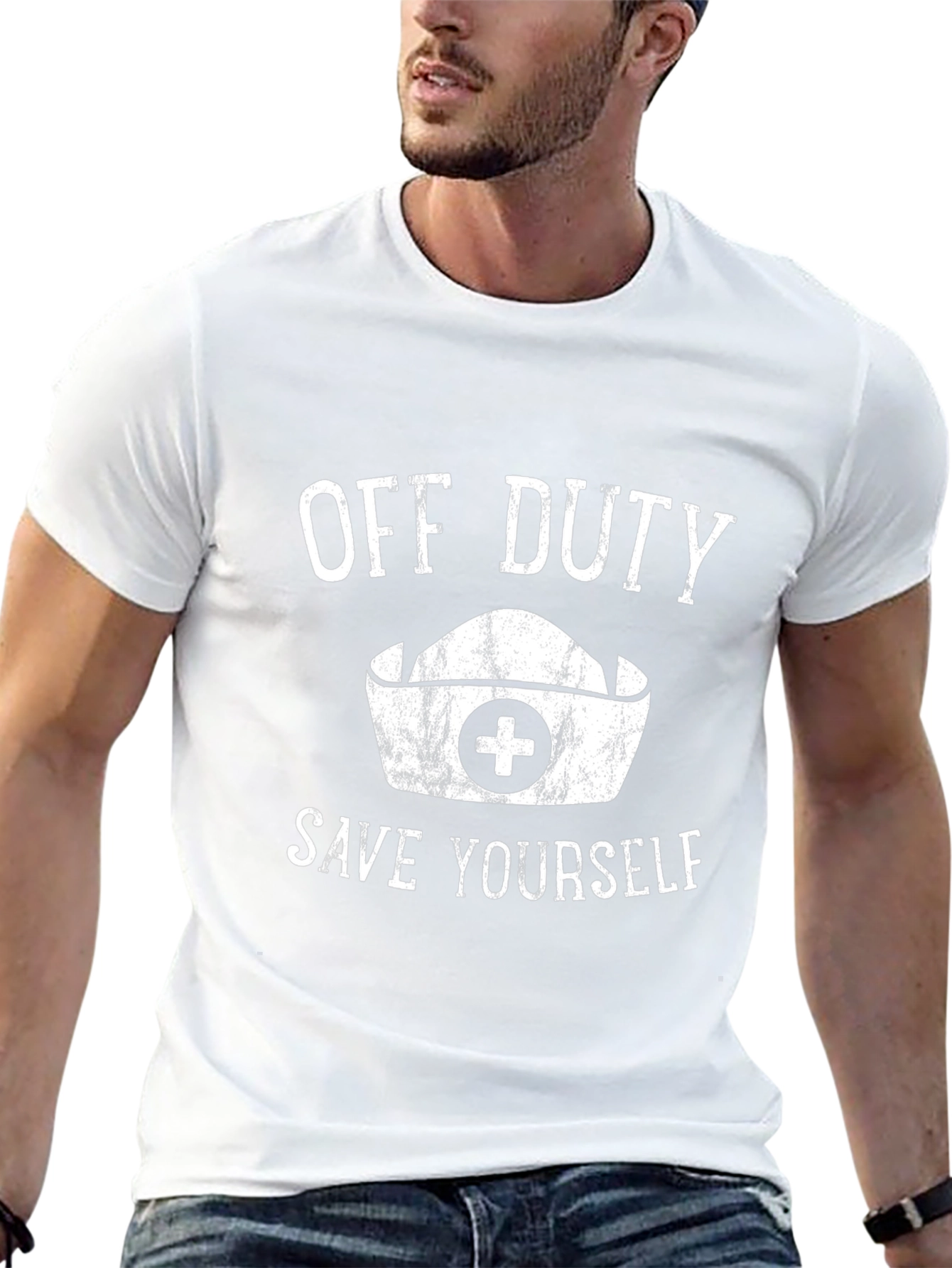 Off Duty Save Yourself Black T-Shirt
