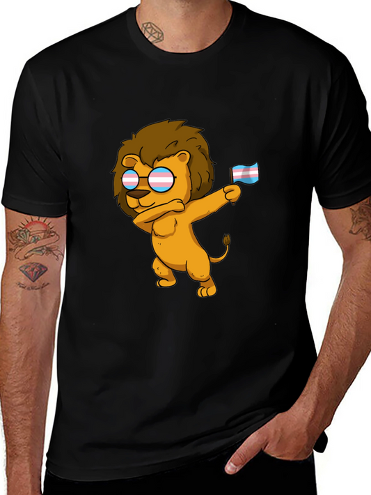 Dabbing Lion Transgender Pride T-Shirt