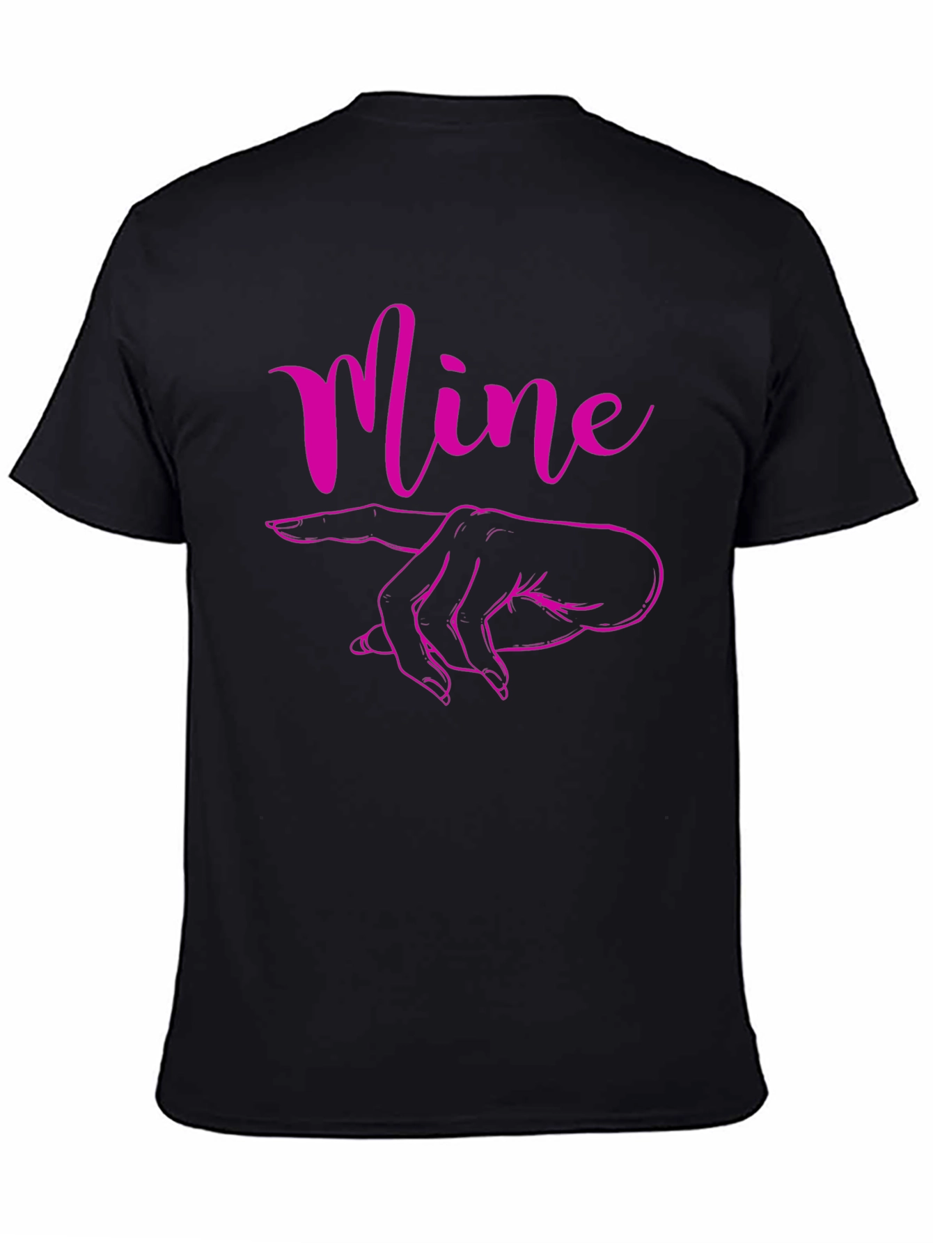 Mine Pointing Finger Graphic Tee - Black Cotton T-Shirt
