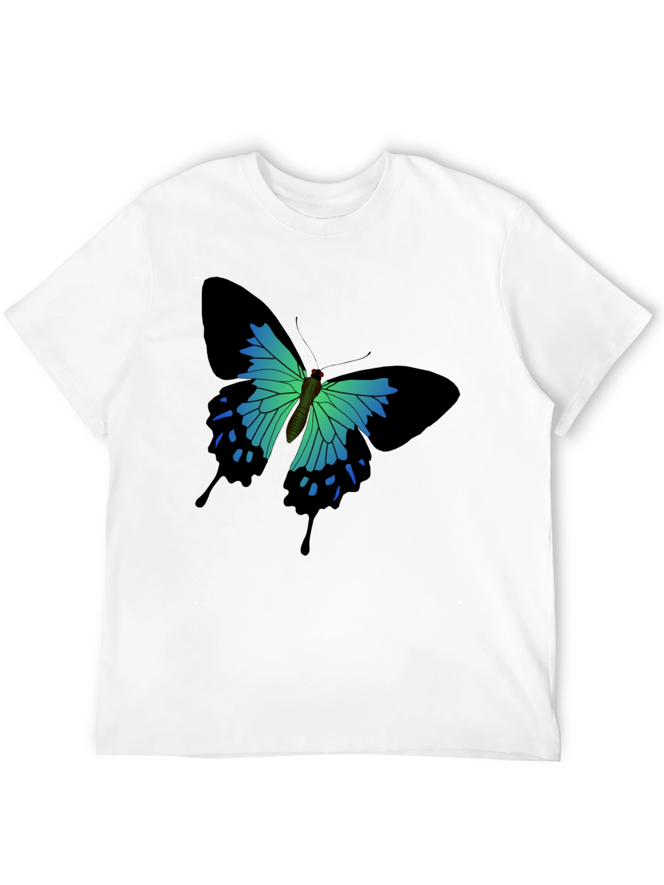 Butterfly Graphic Print Black T-Shirt