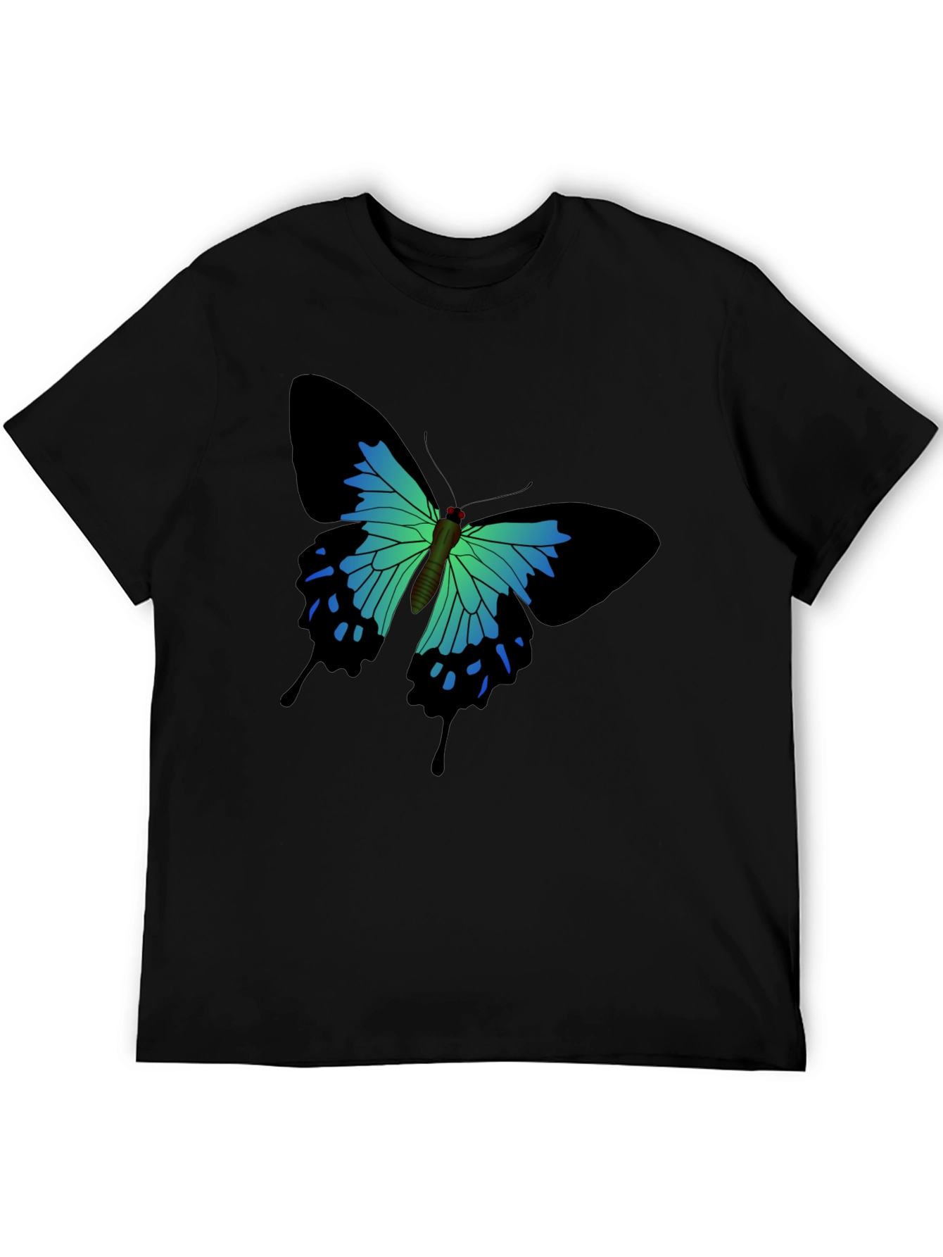 Butterfly Graphic Print Black T-Shirt