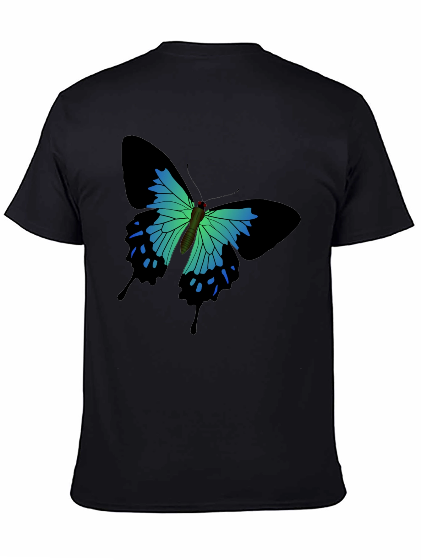 Butterfly Graphic Print Black T-Shirt