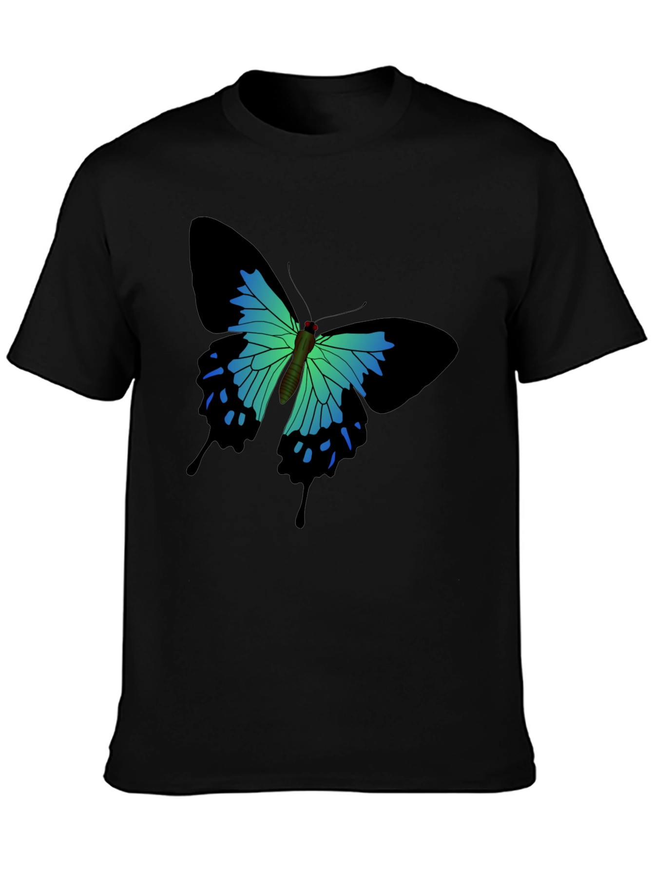 Butterfly Graphic Print Black T-Shirt