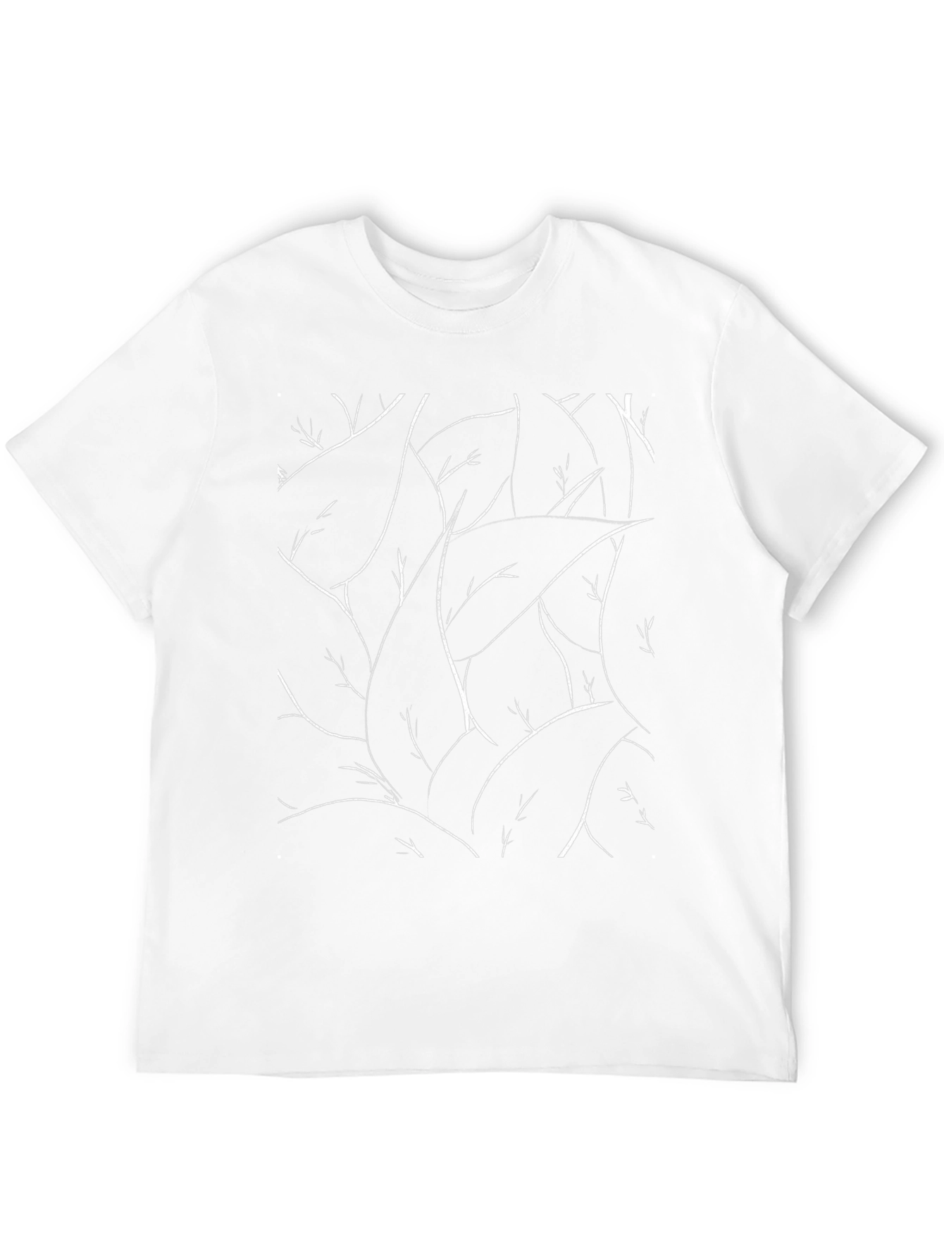 Abstract Leaf Print Black T-Shirt