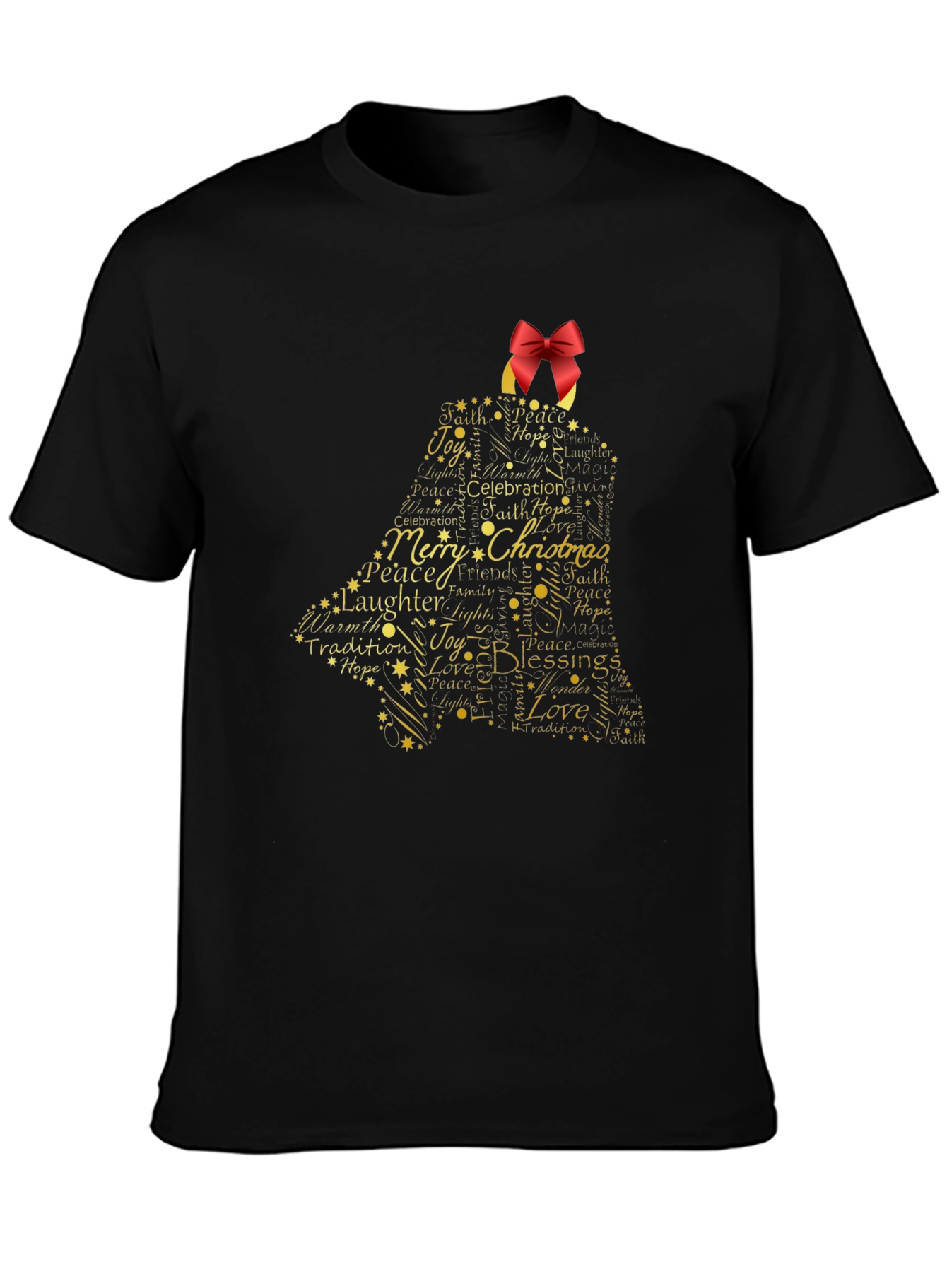 Festive Christmas Bell Graphic T-Shirt