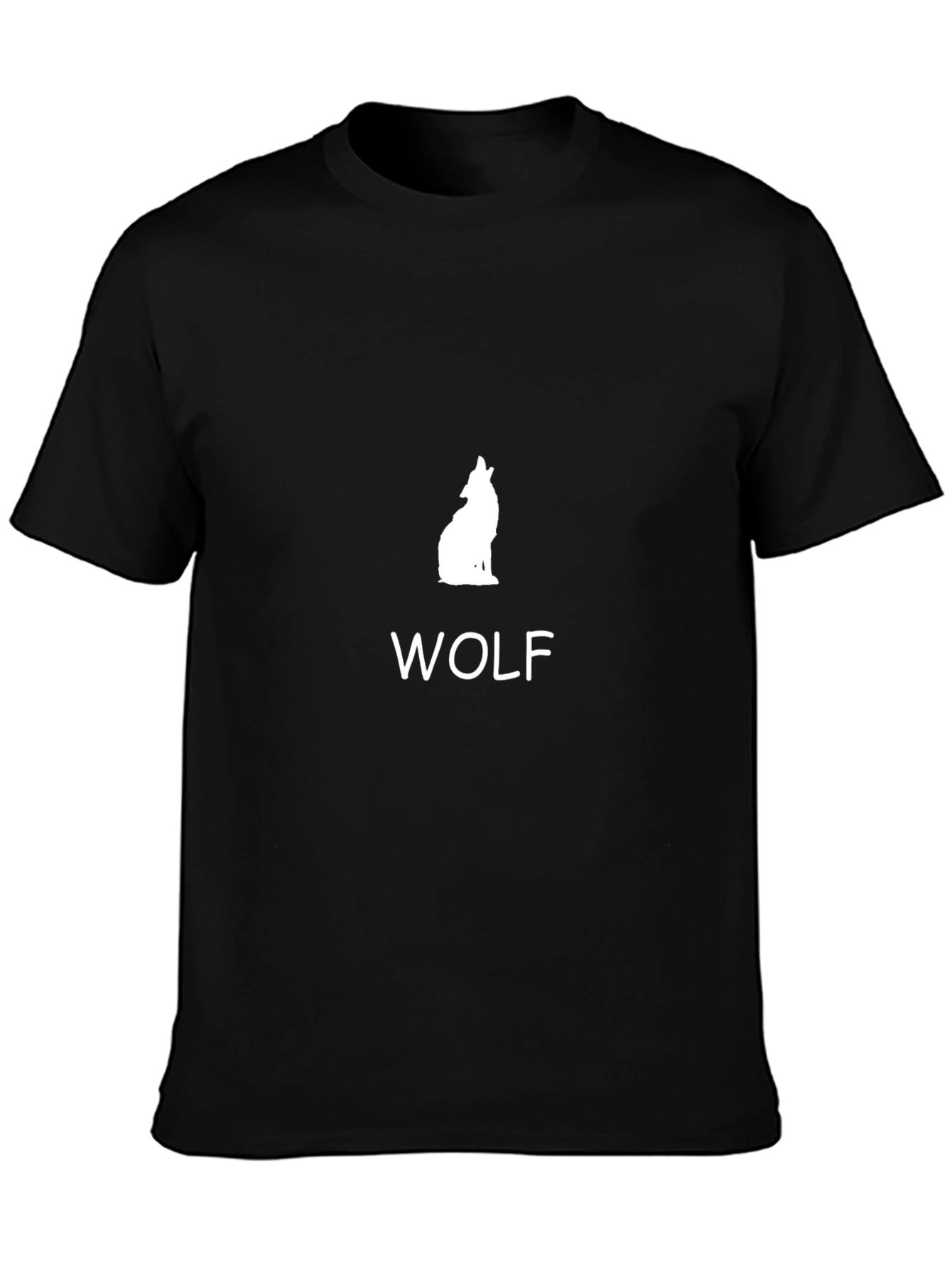 Wolf Graphic Tee - Black Cotton Blend T-Shirt