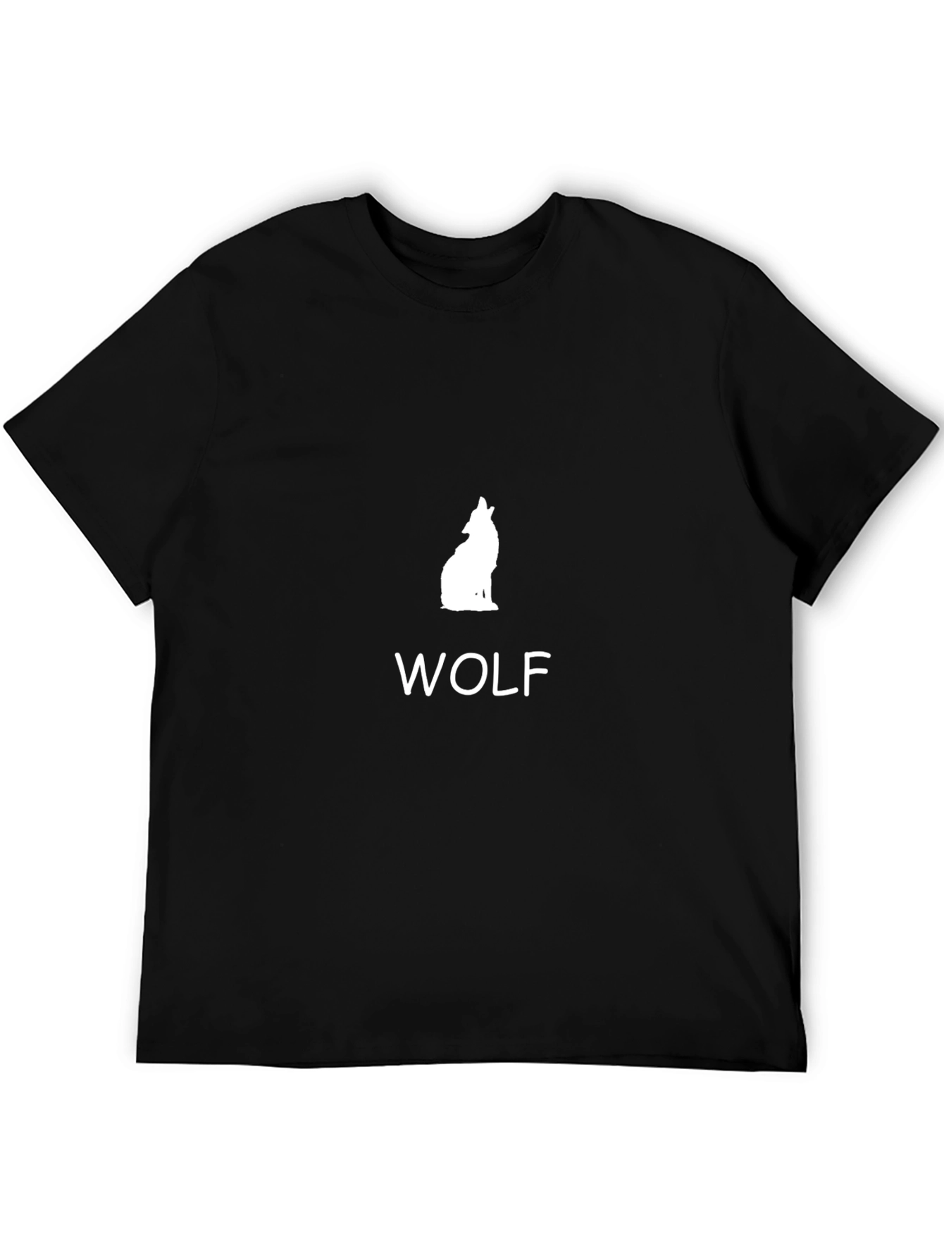 Wolf Graphic Tee - Black Cotton Blend T-Shirt