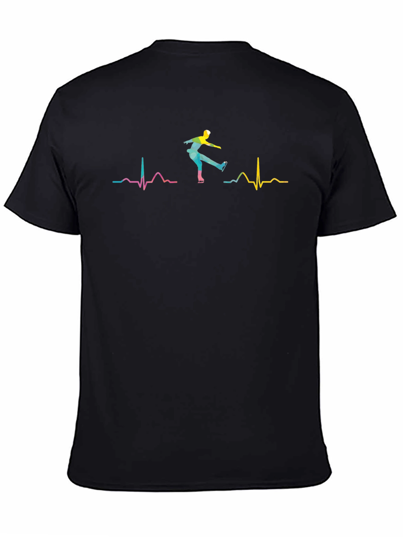 Ice Skating Heartbeat T-Shirt - Black
