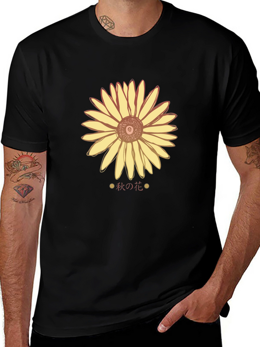 Autumn Floral T-Shirt - Black Graphic Tee