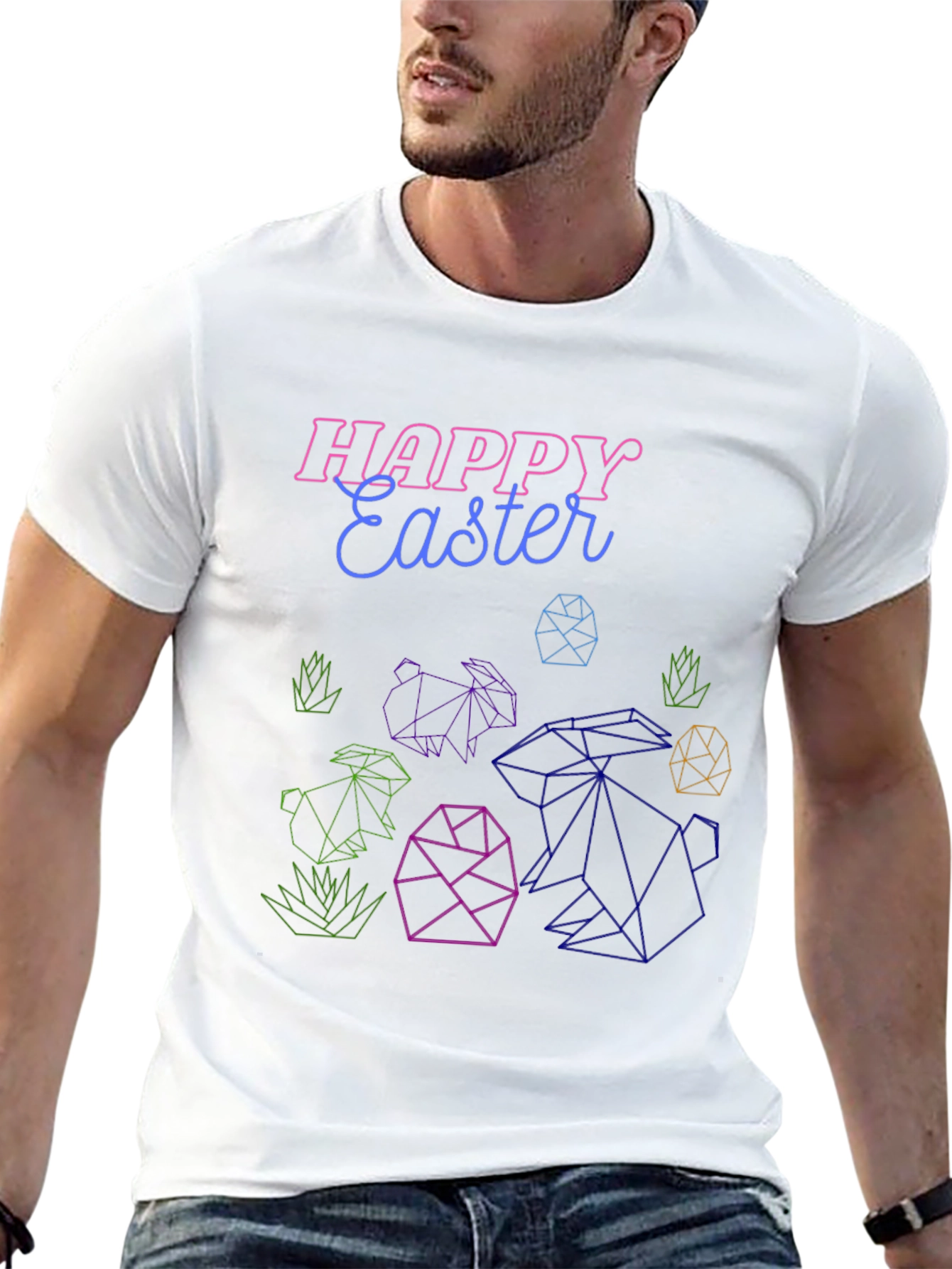 Happy Easter Geometric T-Shirt